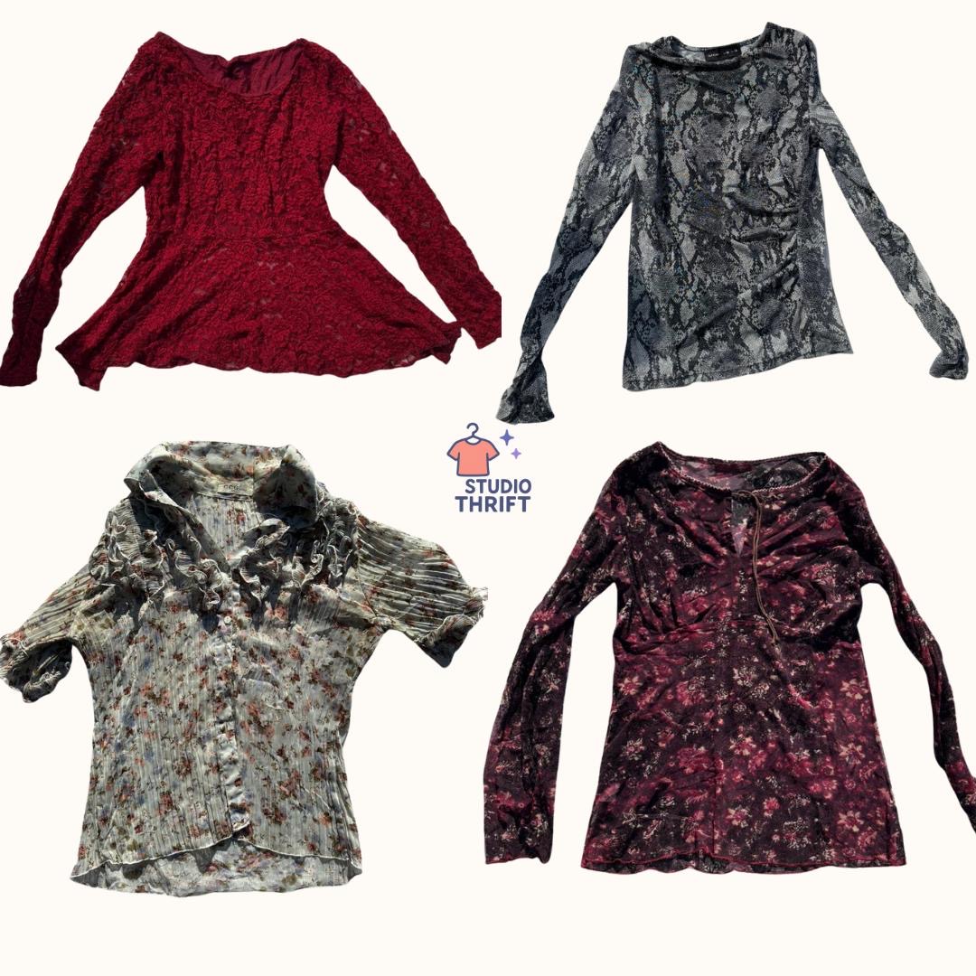 Y2K Soft Grunge Mesh Long Sleeves(MT-001)