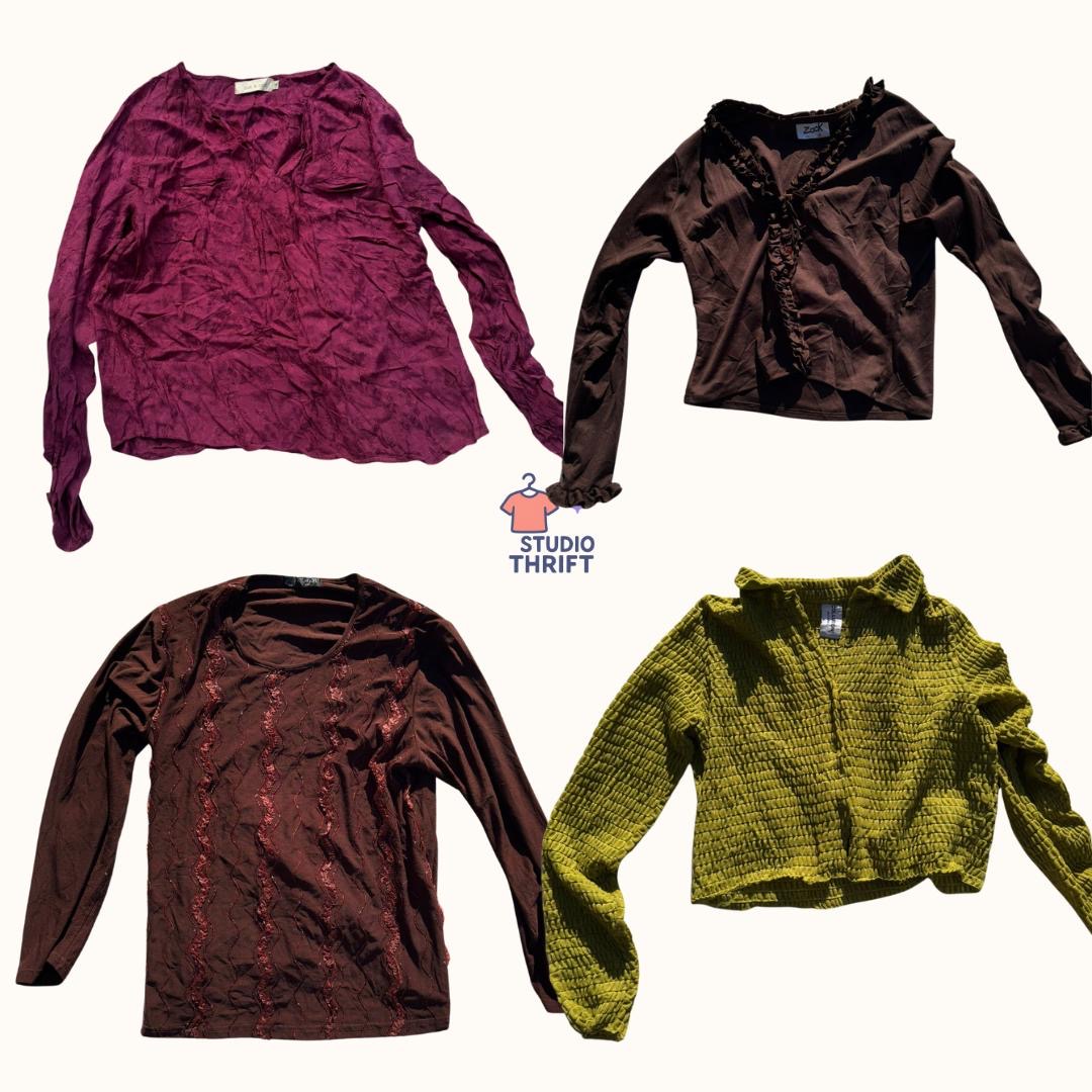 Y2K Dark Romantic Embellished Tops Bundle(FS-003)