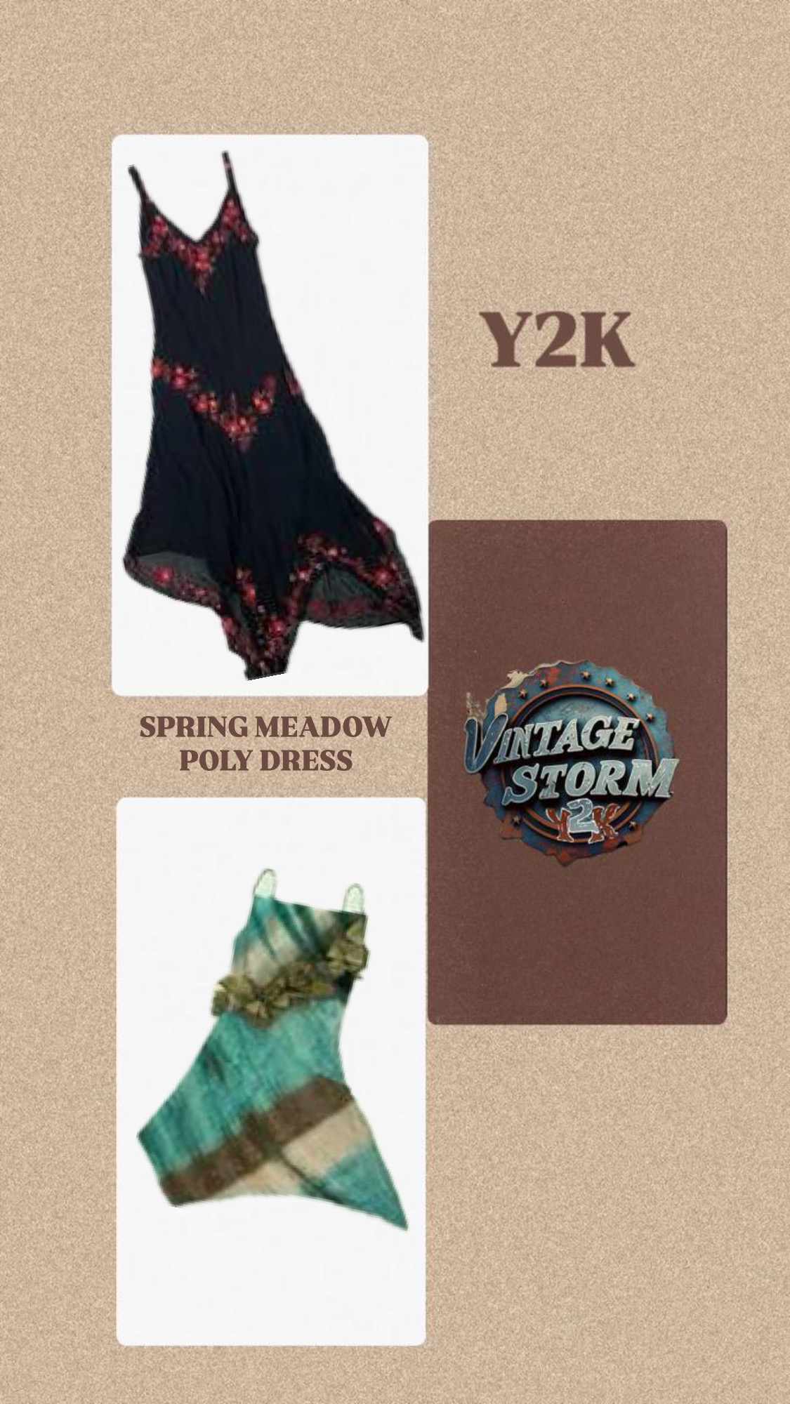 Y2K Spring Meadow Poly Dress