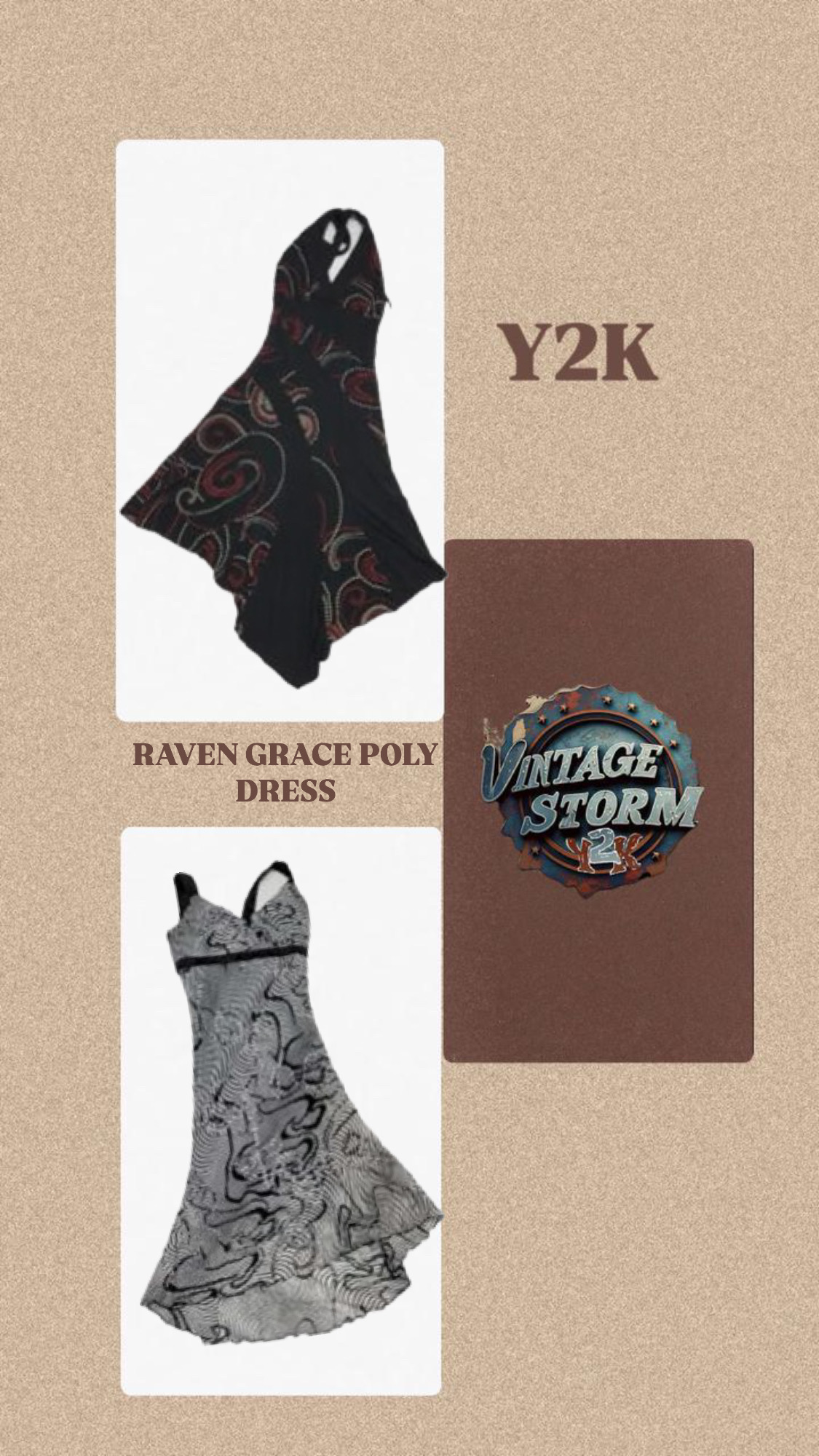 Y2K Raven Grace Poly Dress