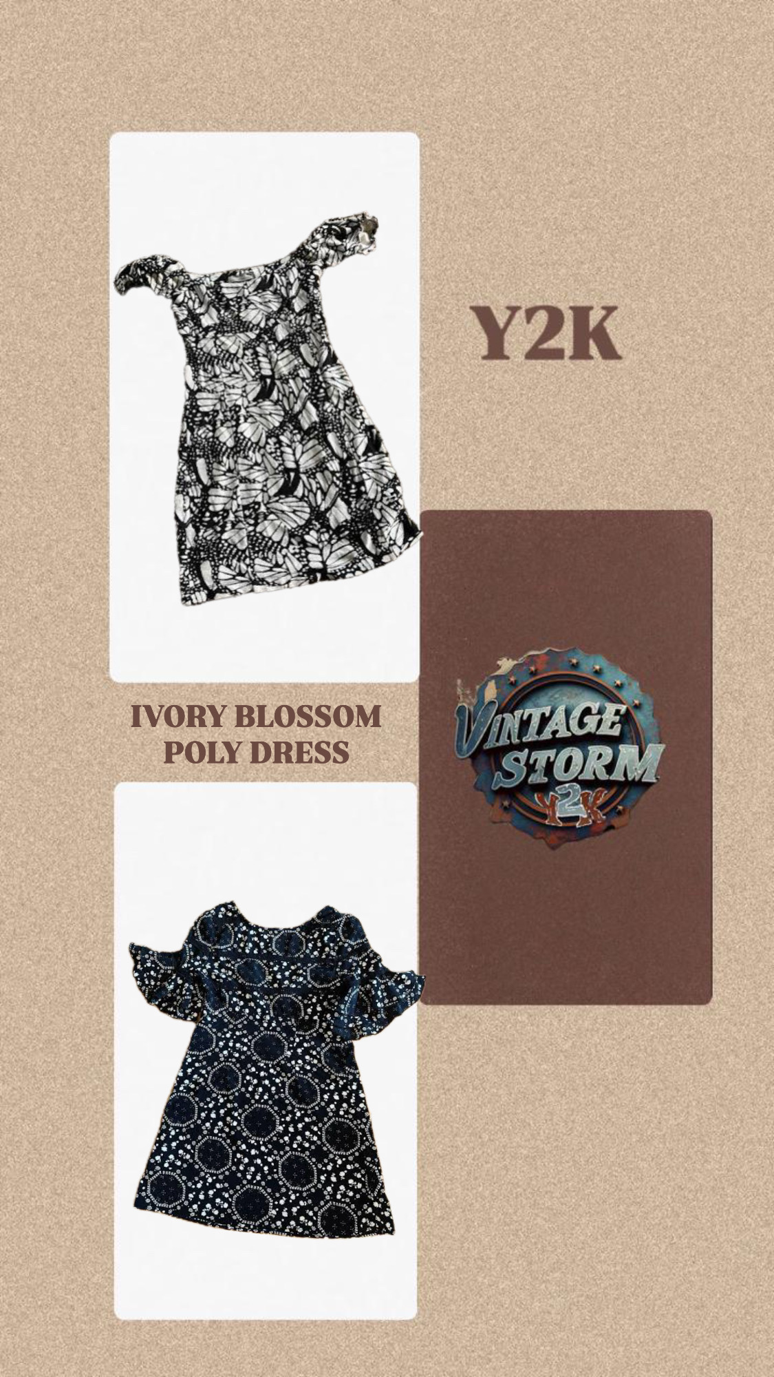 Y2Kアイボリーブロッサムポリドレス