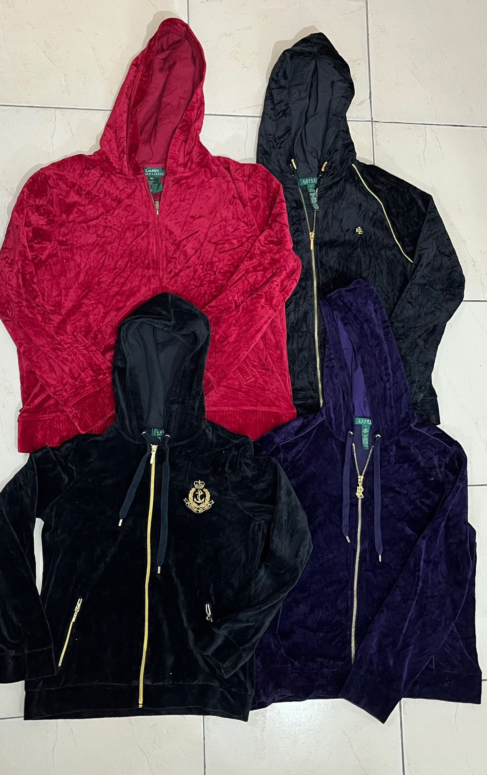 Ralph Lauren Velour Zip-Up Kapuzenjacke