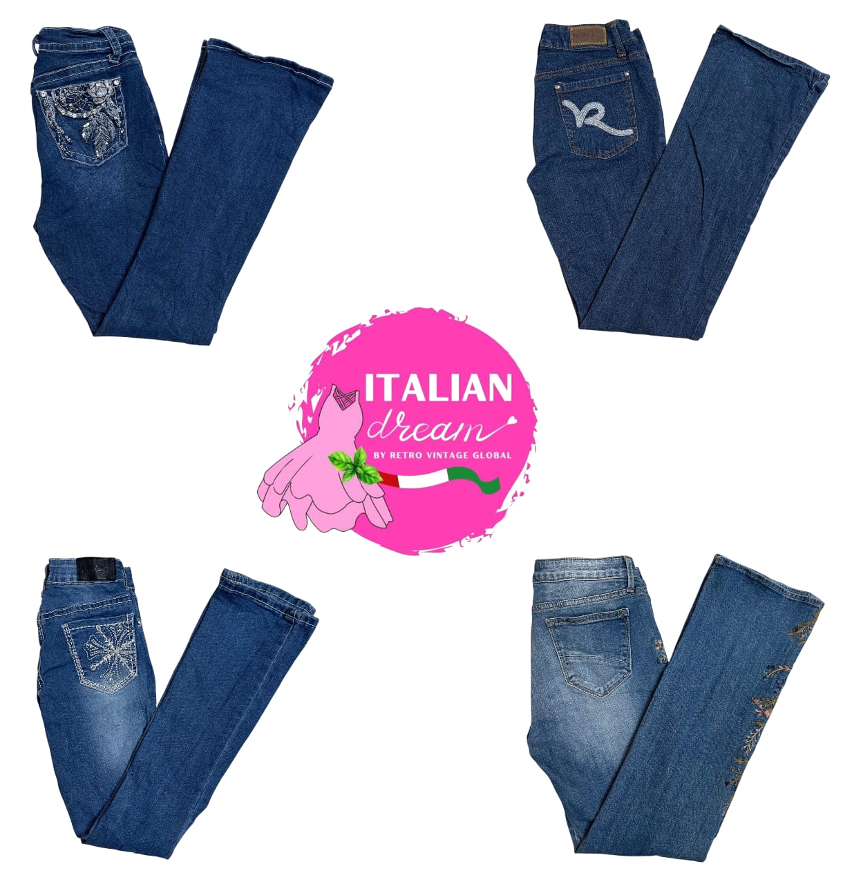 Y2K verzierten Jeans