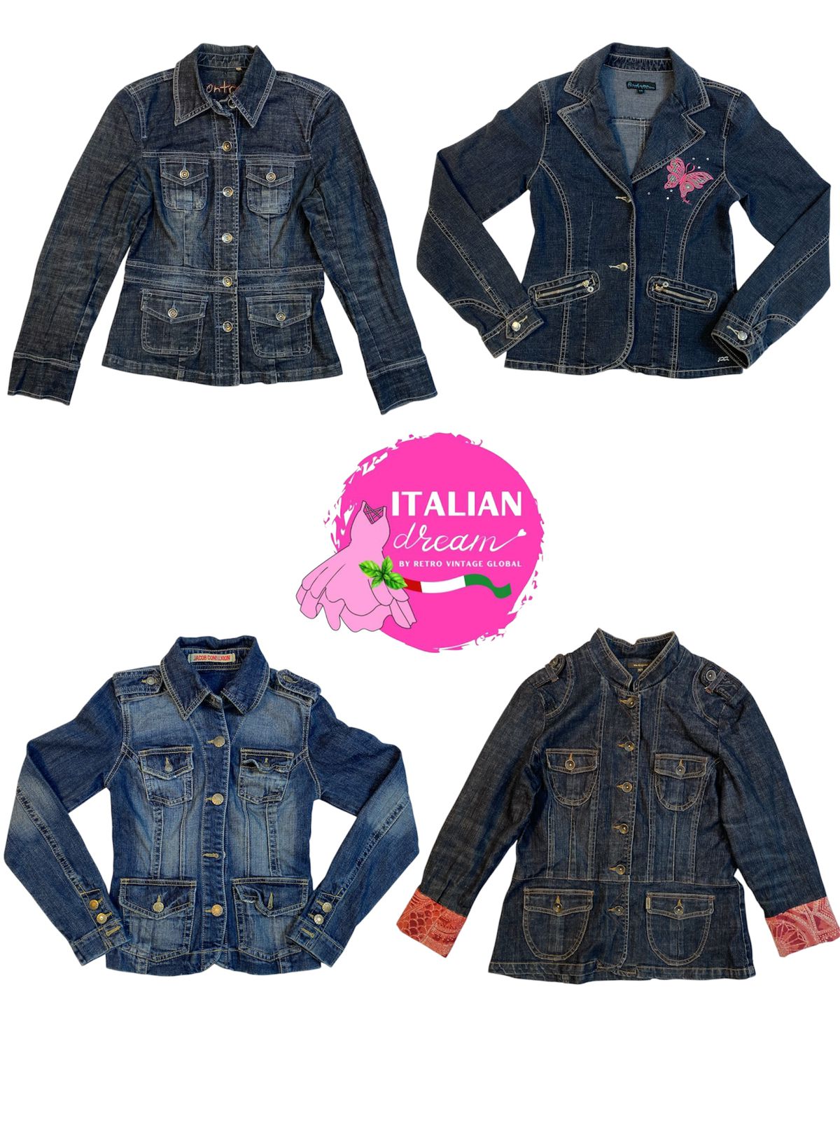 Y2K denim button down jackets