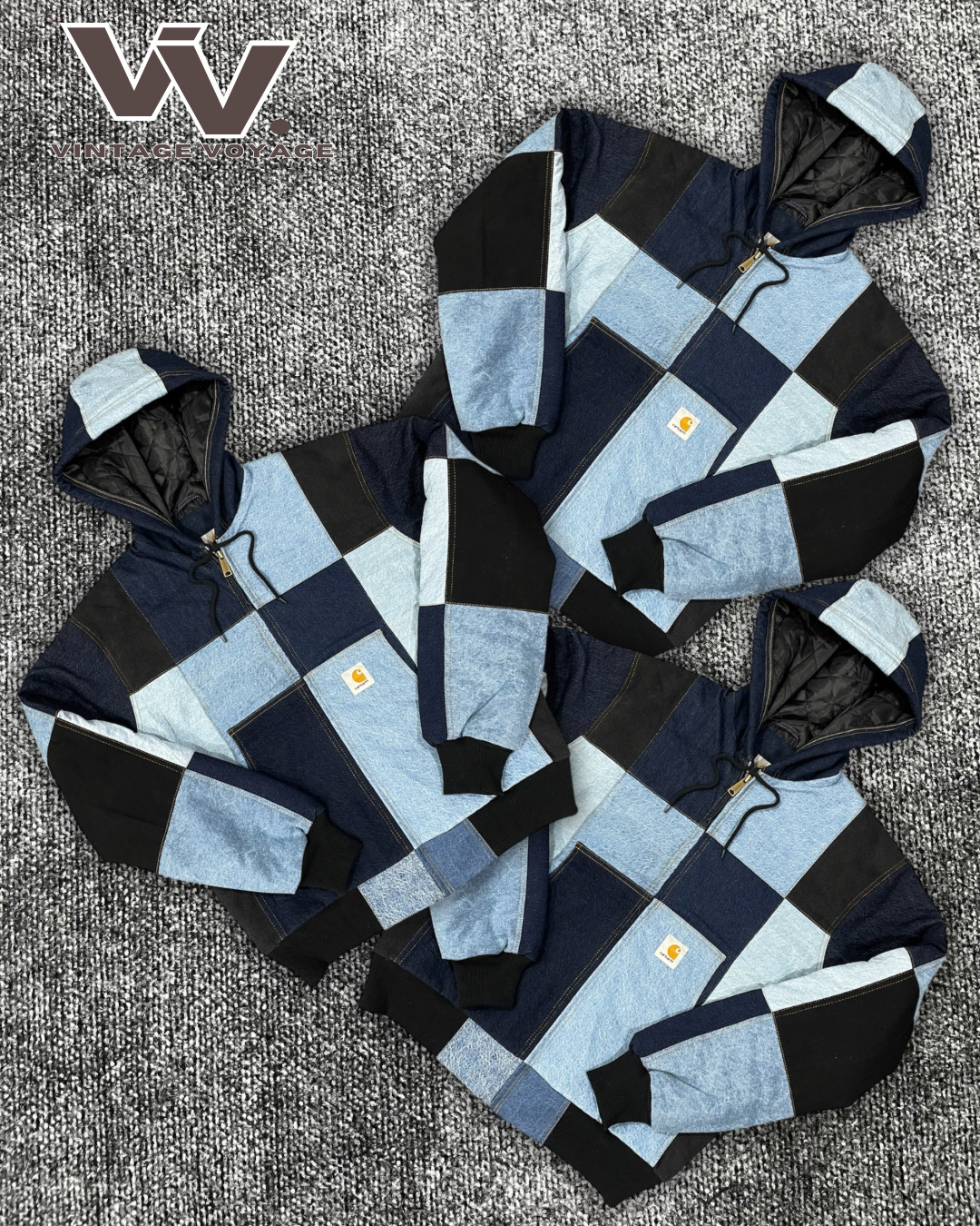 Vêtements actifs en denim patchwork retravaillés Carhartt #2212