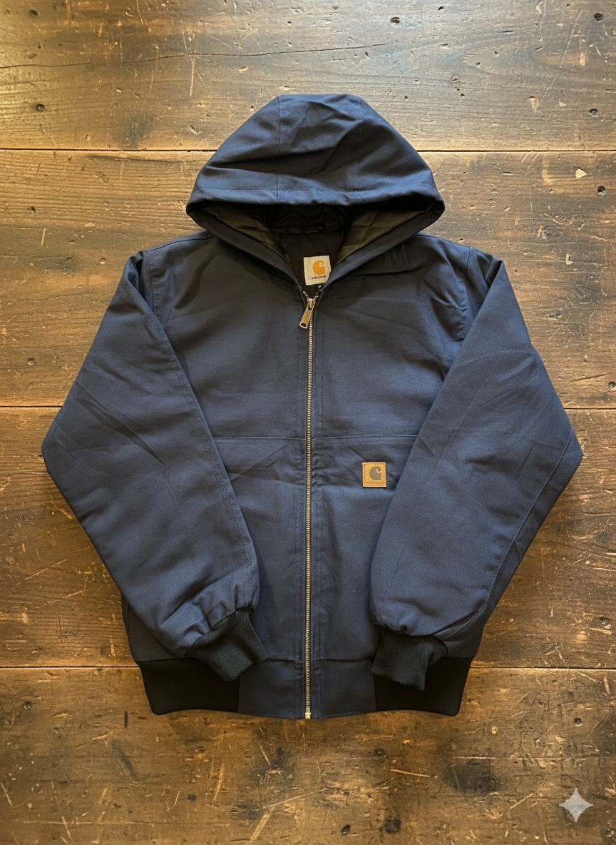 Carhartt Umgestaltungsstil blaue Kapuzenjacken