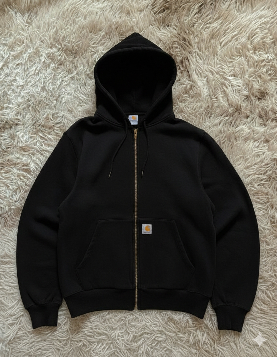 Carhartt Rework Style schwarze Kapuzenjacken