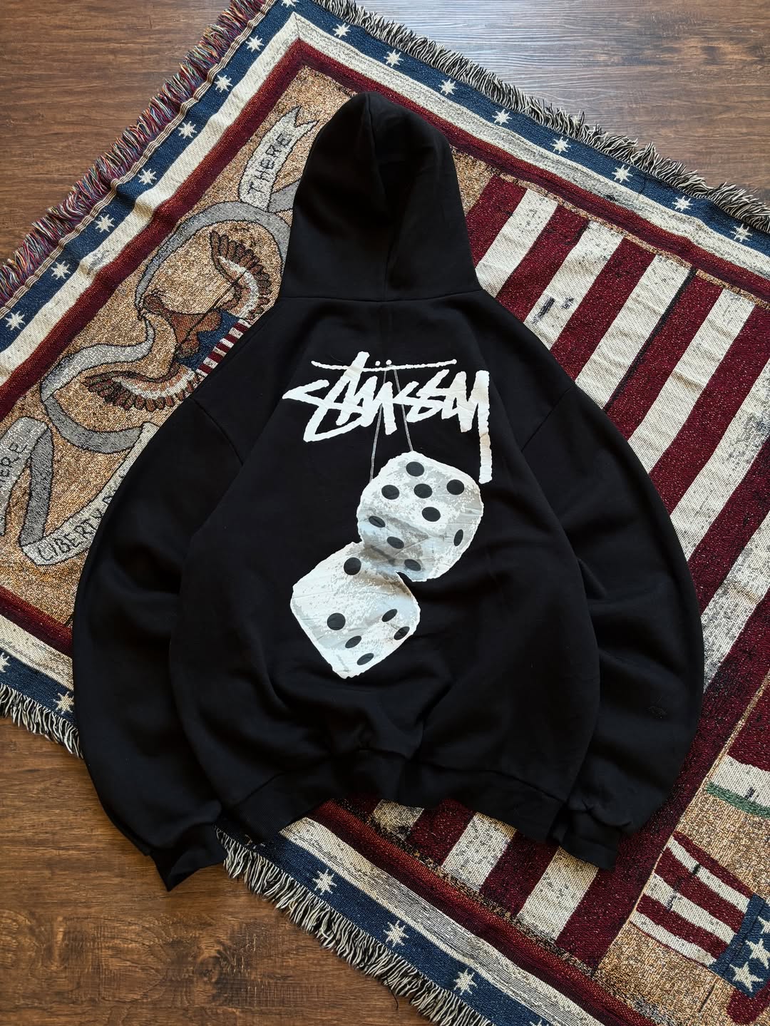 Stussy Rework Style Fuzzy Dice Pullover Hoodie