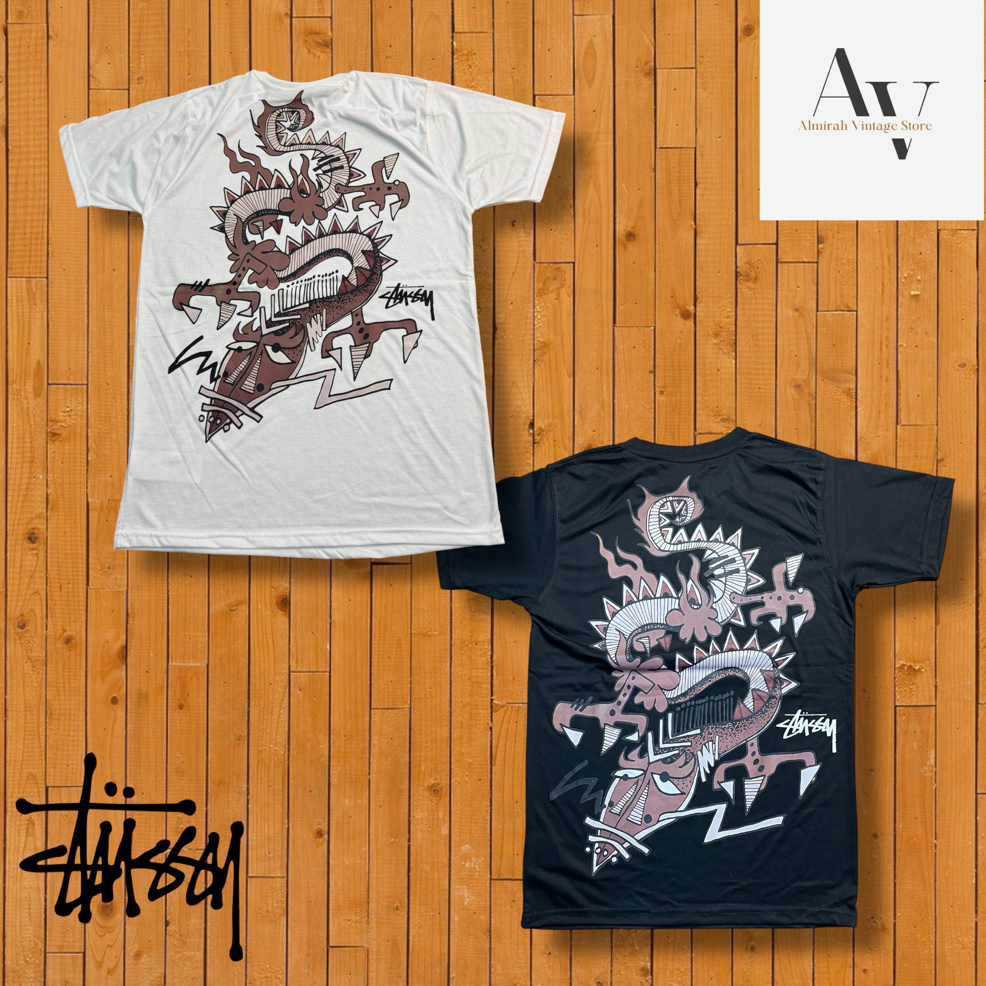 Stussy rework style Dragon t shirts