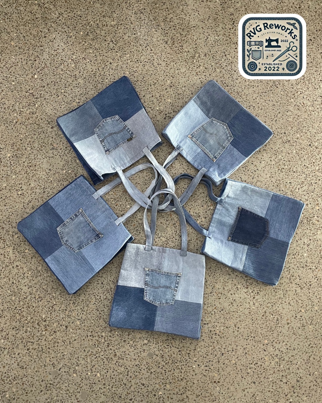 Bolsa Tote em Denim Patchwork Reciclado