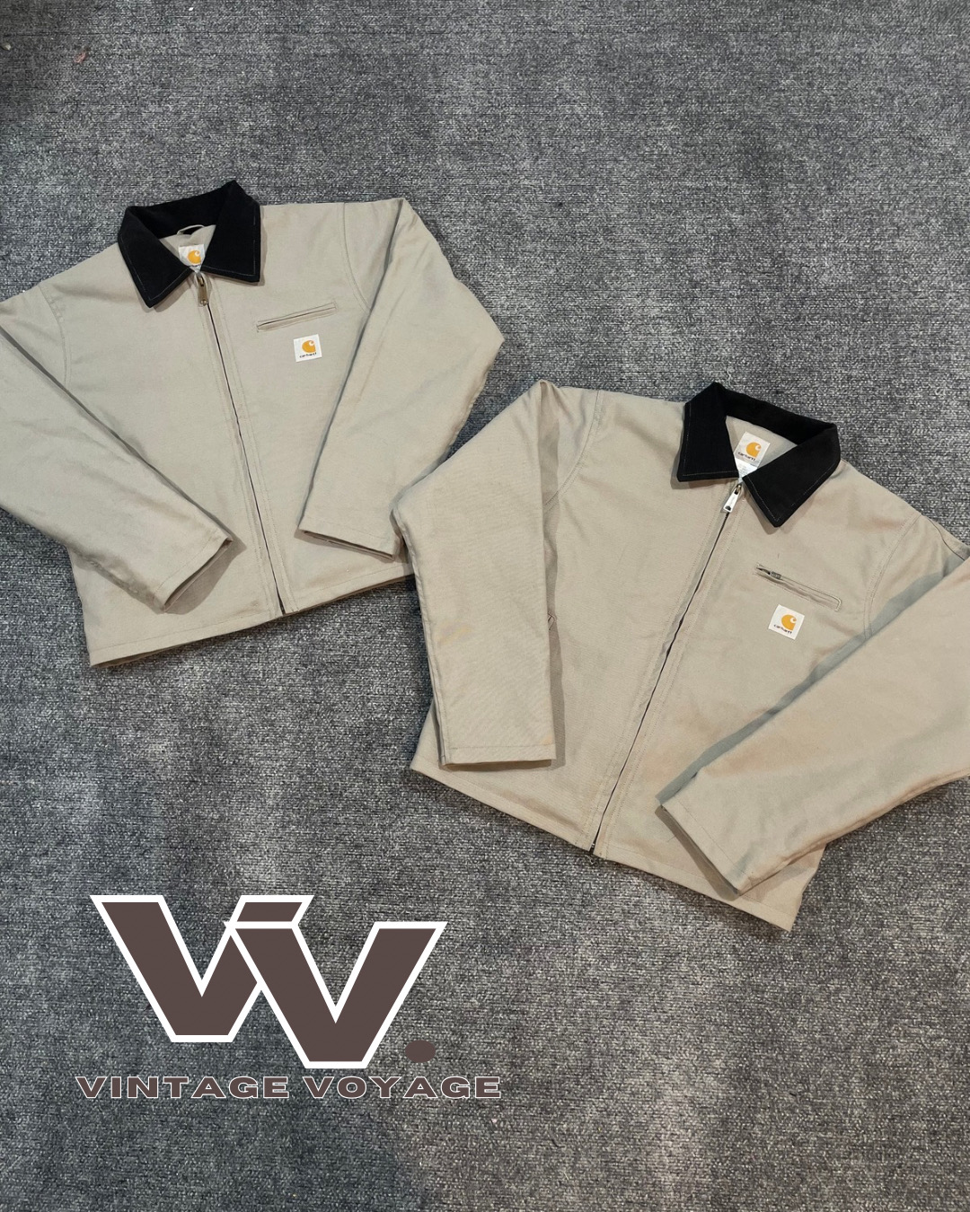 Vestes Detroit Carhartt retravaillées style crème #2212