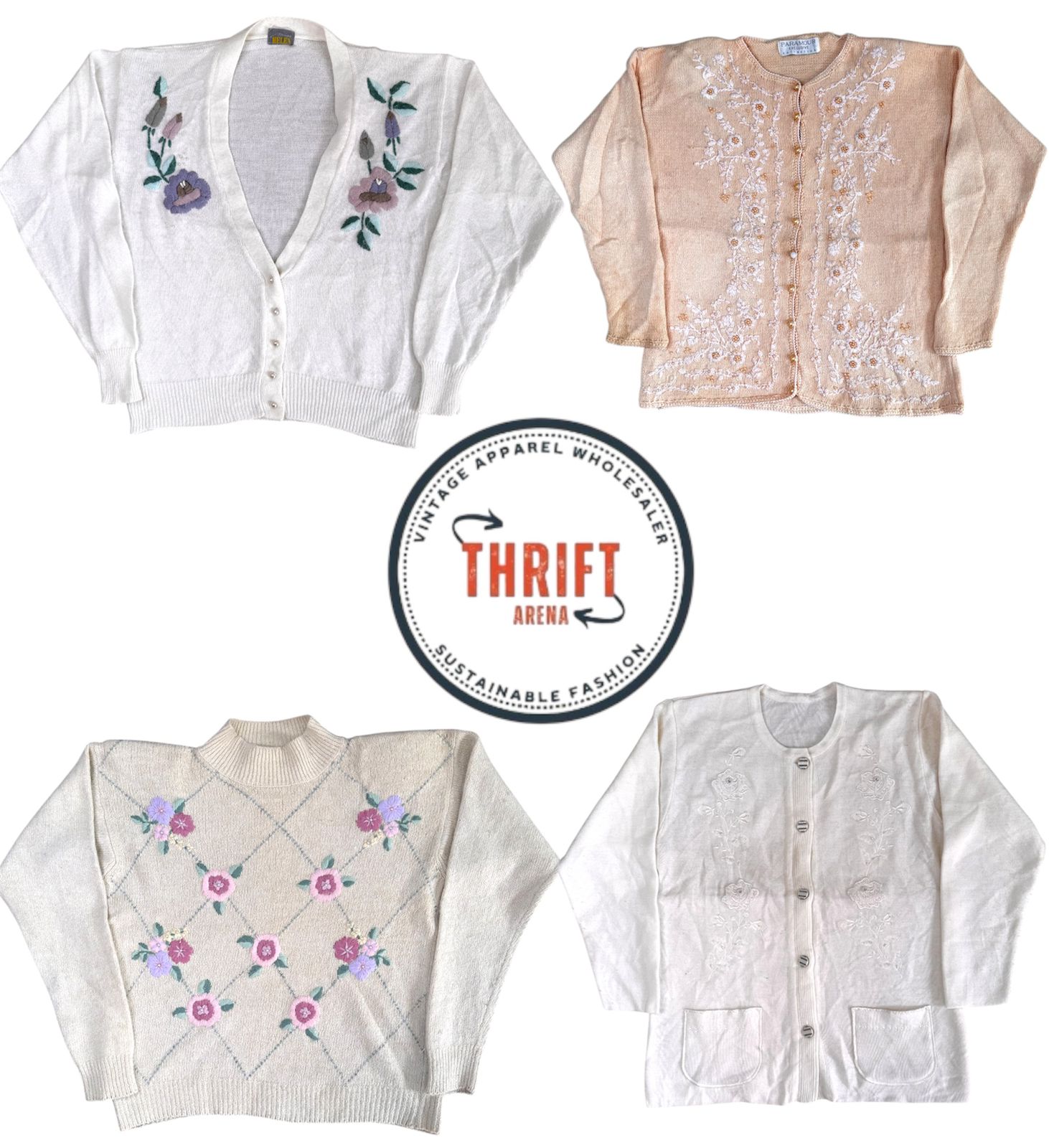 LX259 Y2Kヴィンテージレトロフローラルニット - ウィンターシリーズ