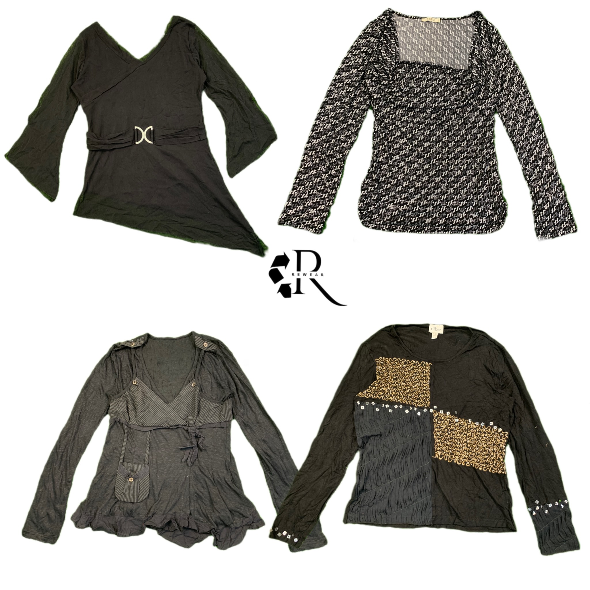 Camisetas de Mangas Longas Y2K Date Night RW-1401