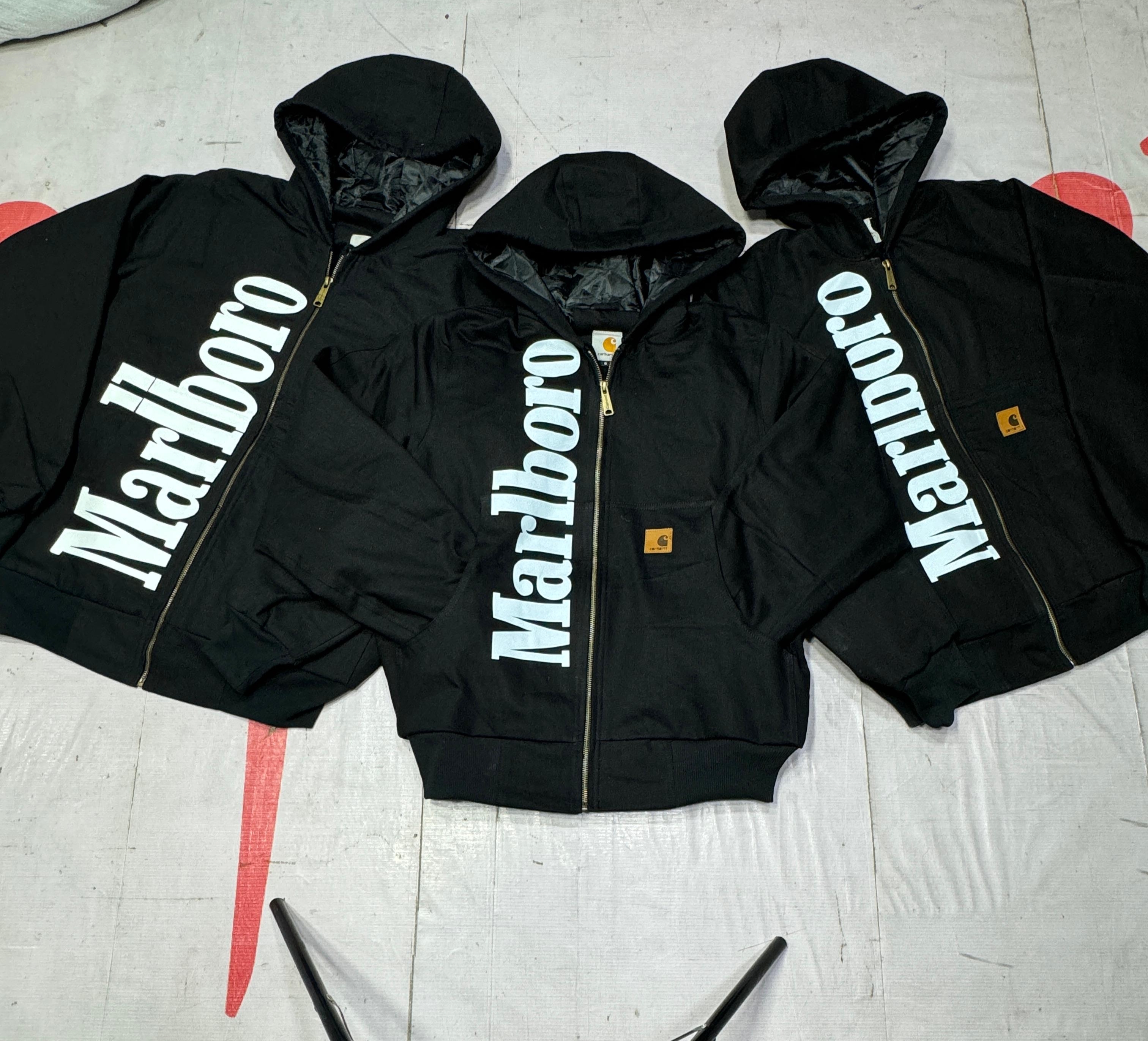 Chaqueta negra de estilo rework Carhartt X Marlboro