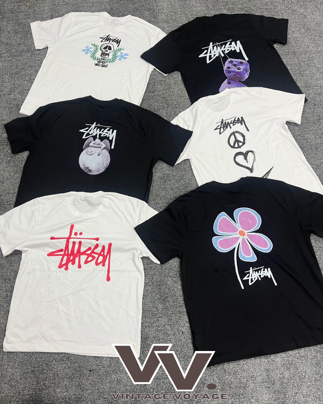 Stussy reworked style printed T-shirts #2312