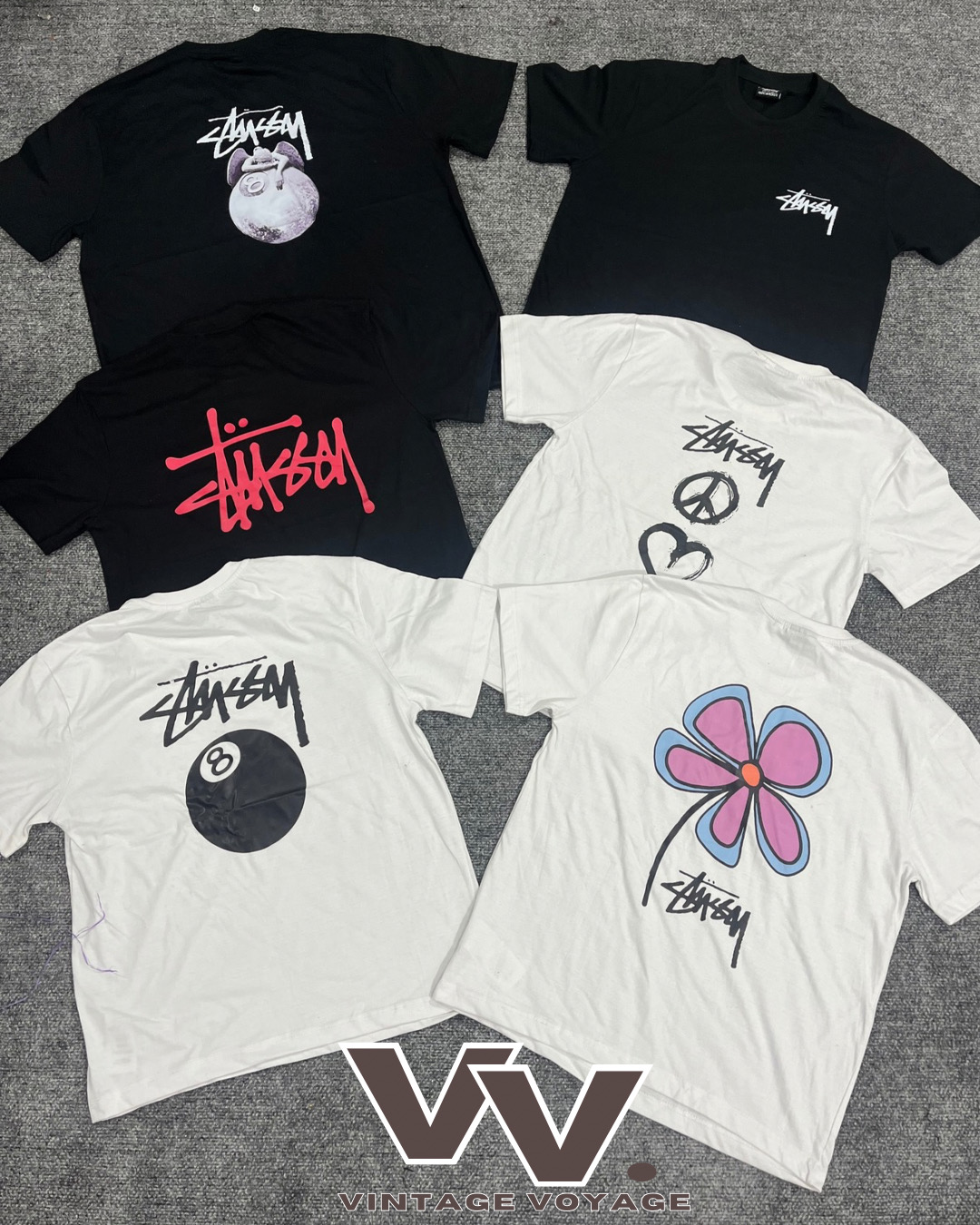 Stussy reworked style printed T-shirts #2312