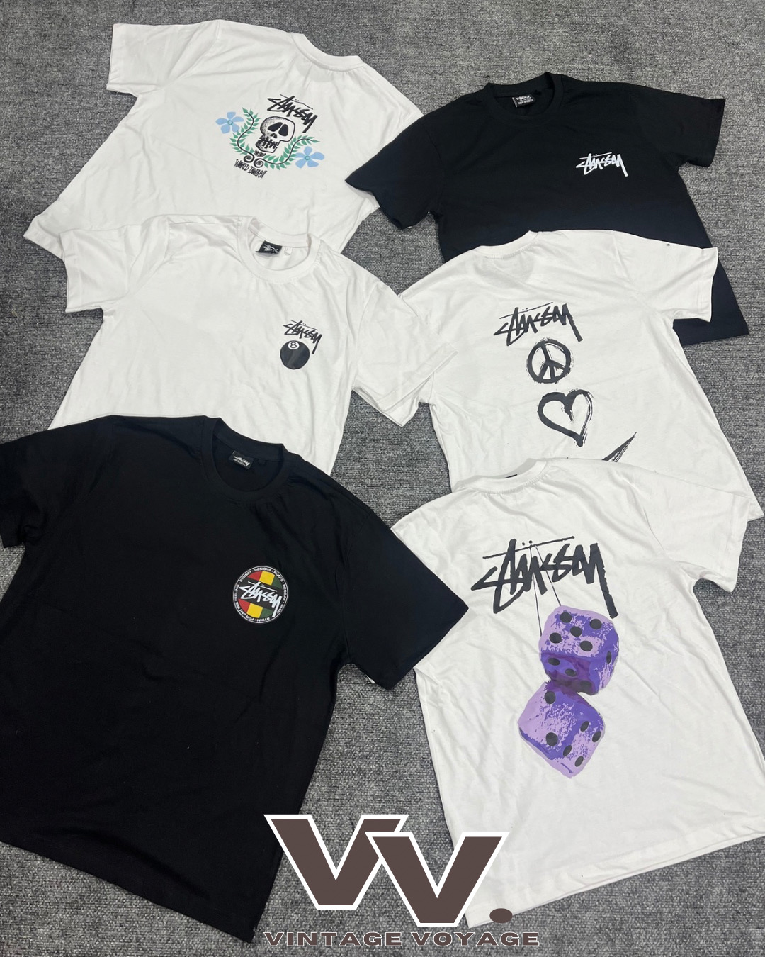 Stussy reworked style printed T-shirts #2312