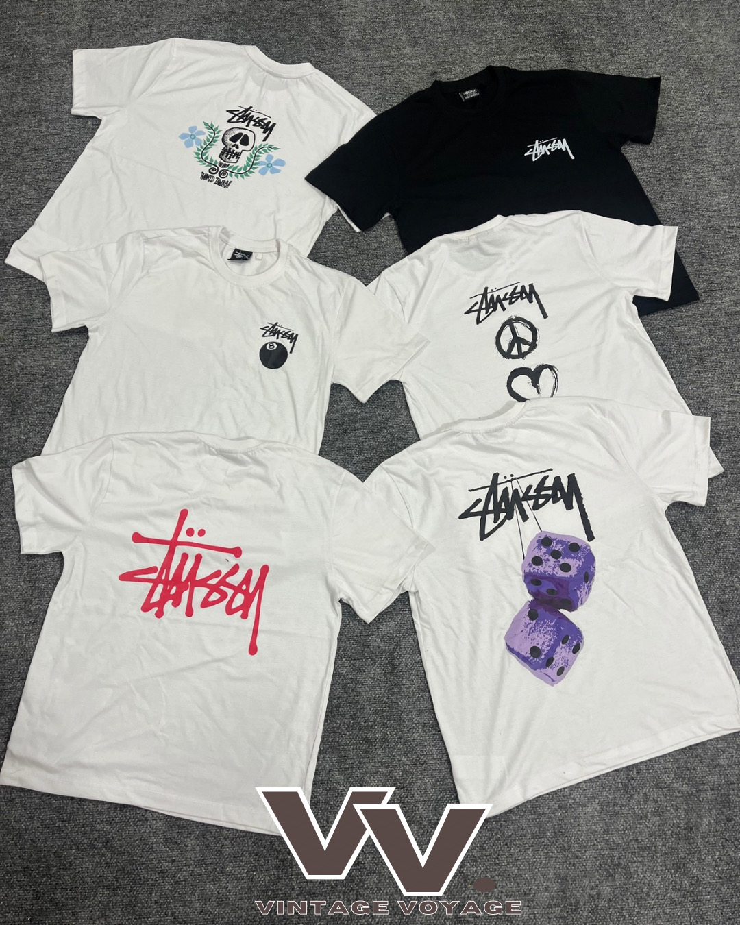 Stussy reworked style printed T-shirts #2312