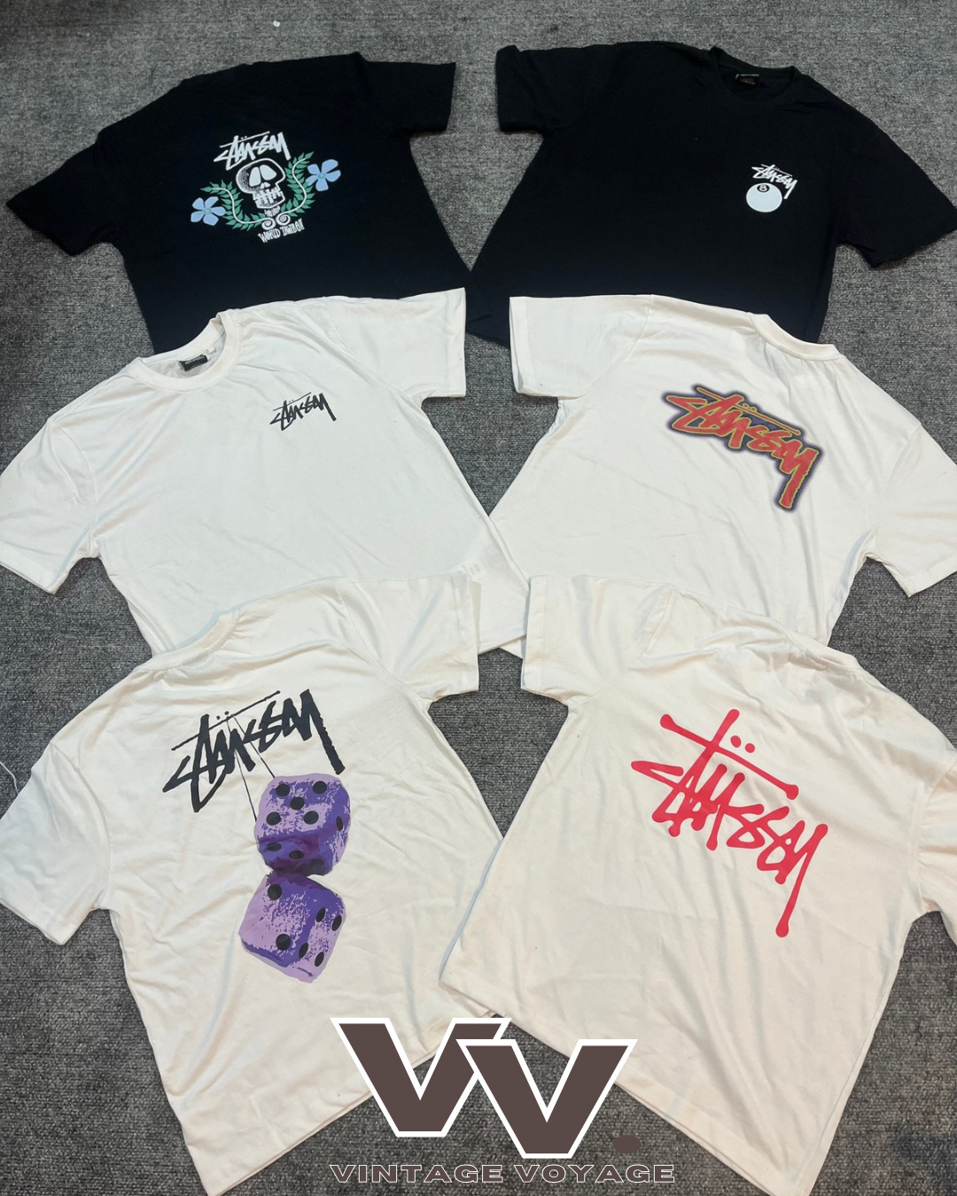 Stussy reworked style printed T-shirts #2312