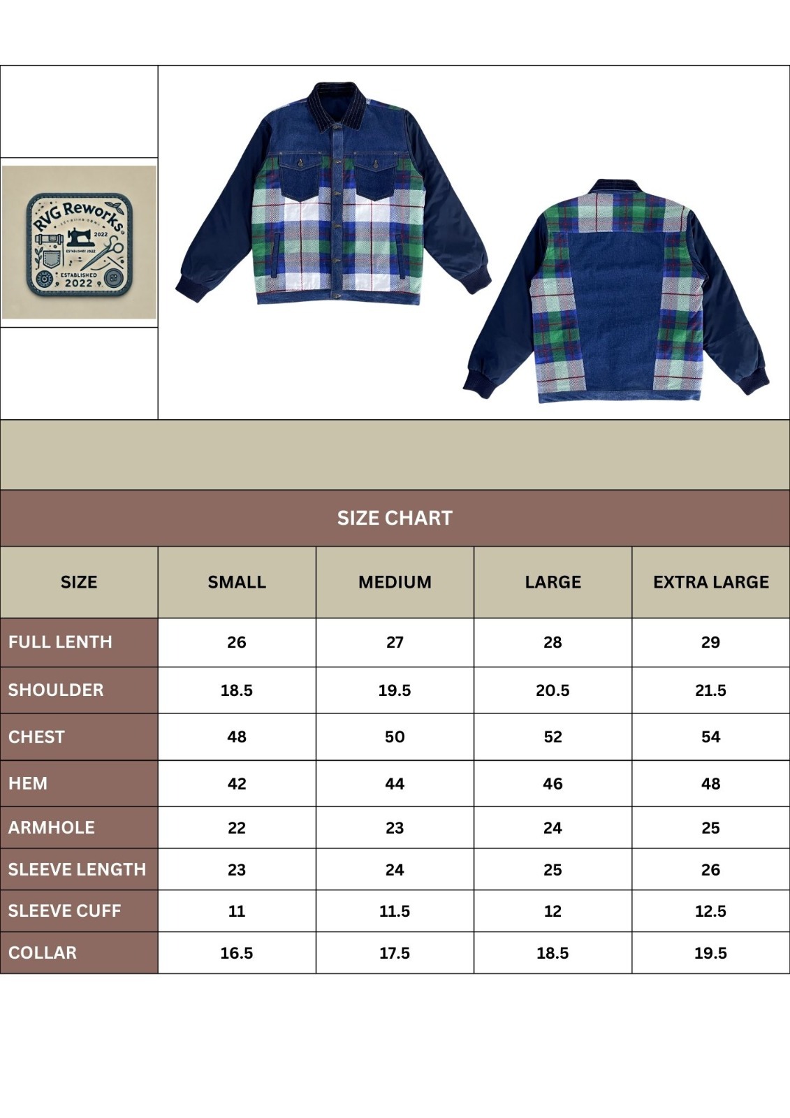 Chaqueta de cuadros de mezclilla reciclada