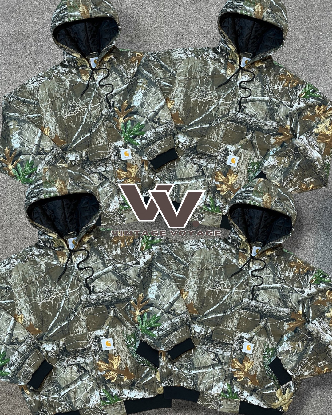 Carhartt reworked style real tree hooded jackets #2312