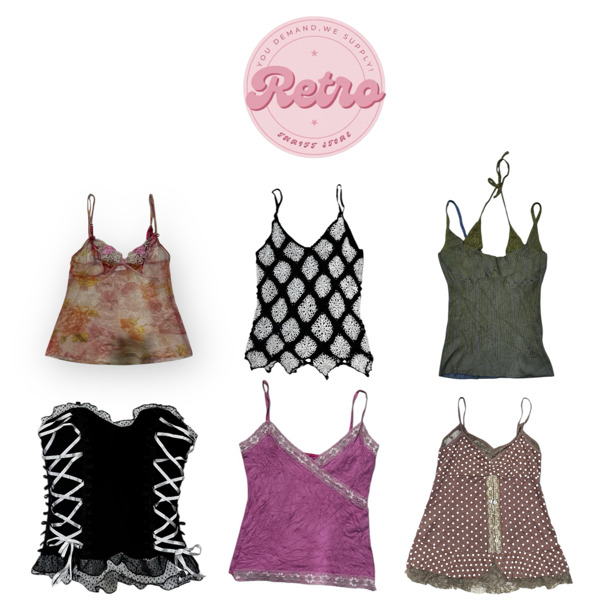 Y2k cami tops premium mix bundle (E)