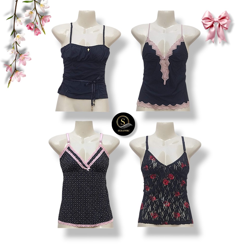 Y2K Style Black Gothic Cami Top