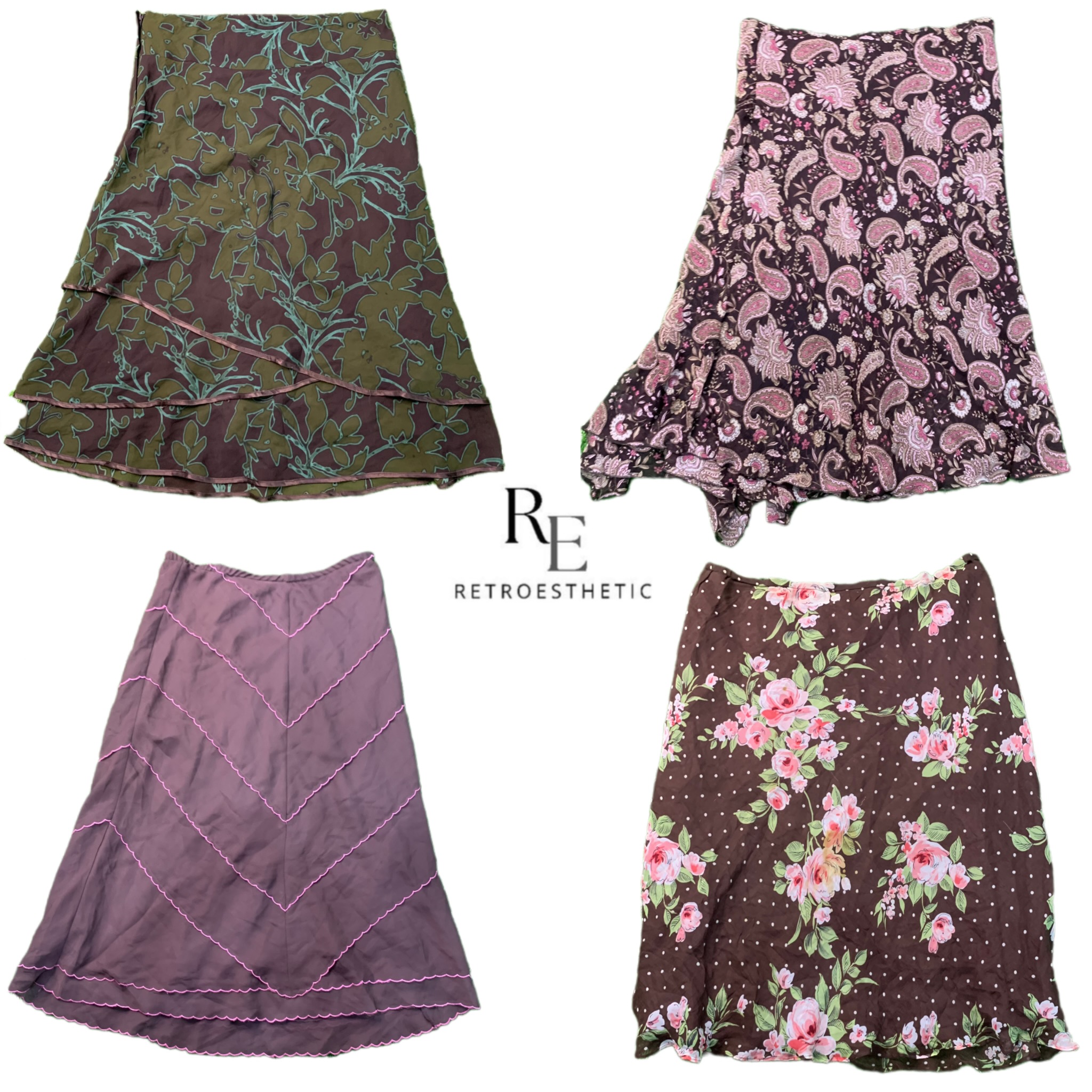 Y2K Forest Bibe Printed Maxi Skirts RE-2663