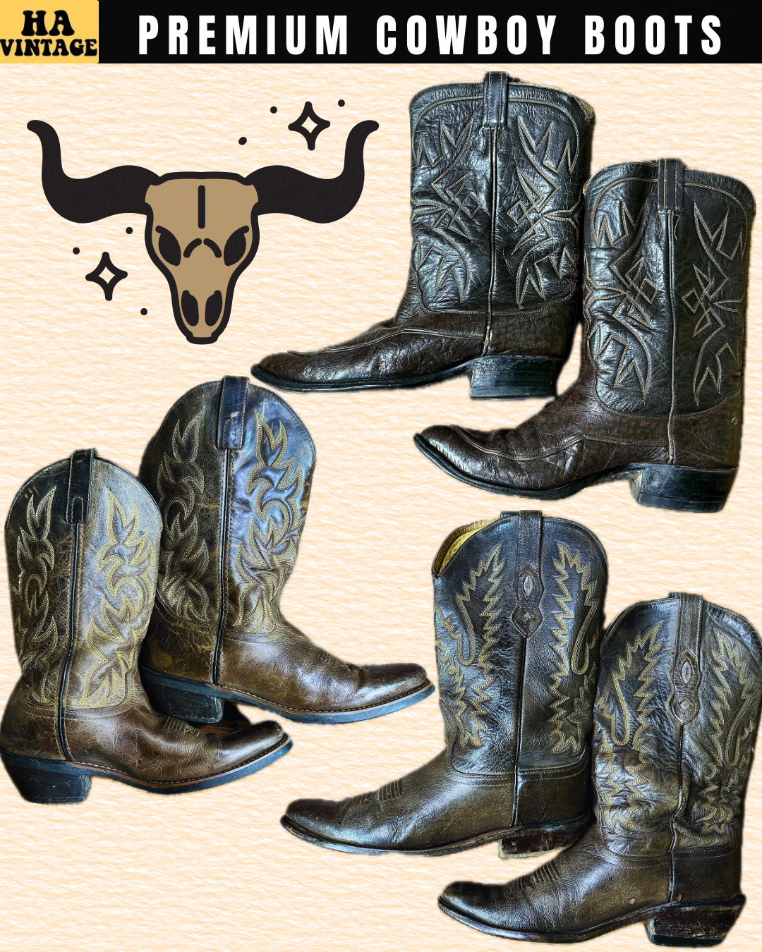 Bota de vaquero de cuero premium