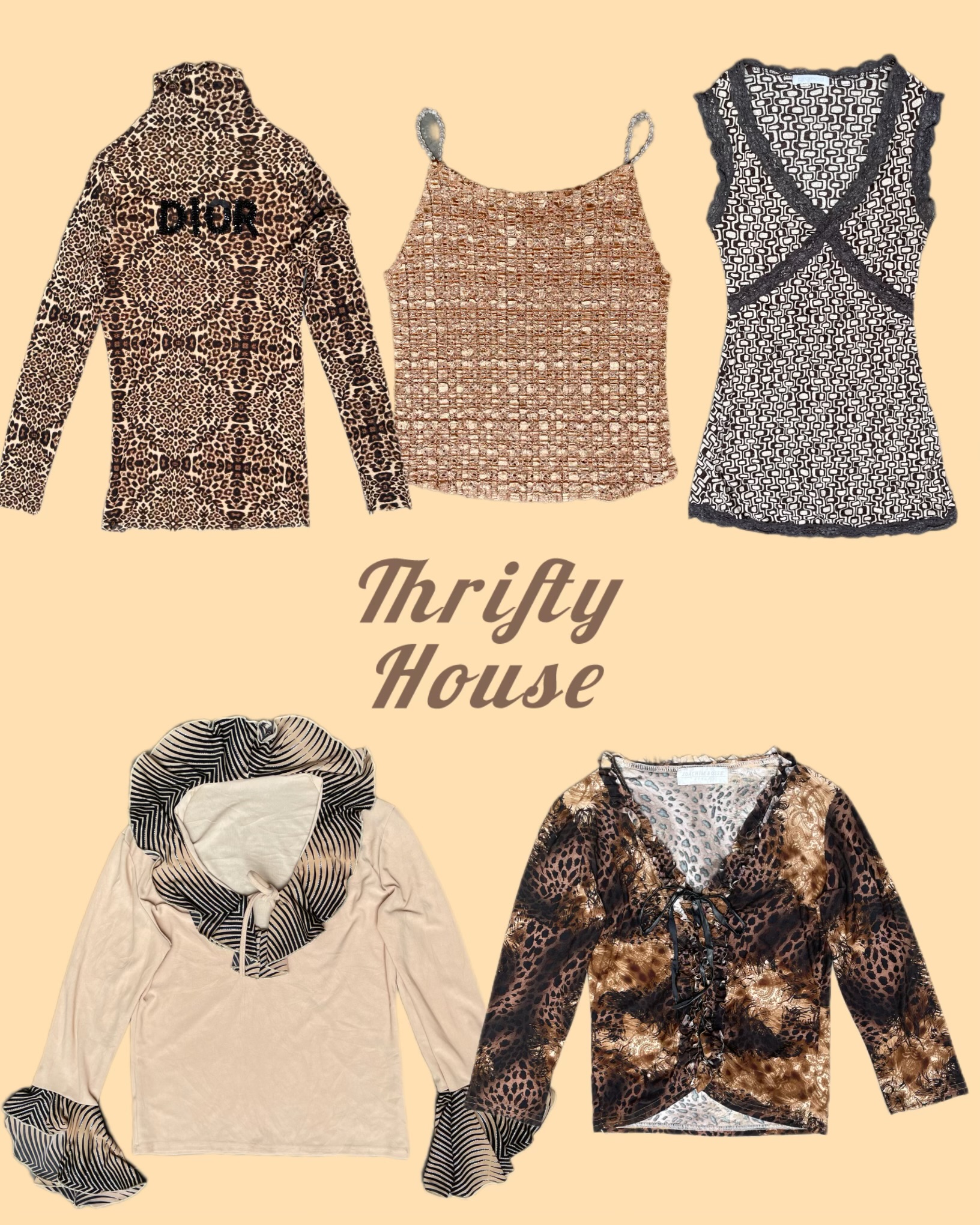 レトロ + アニマルプリント Y2k トップス ミックス(TH/007)