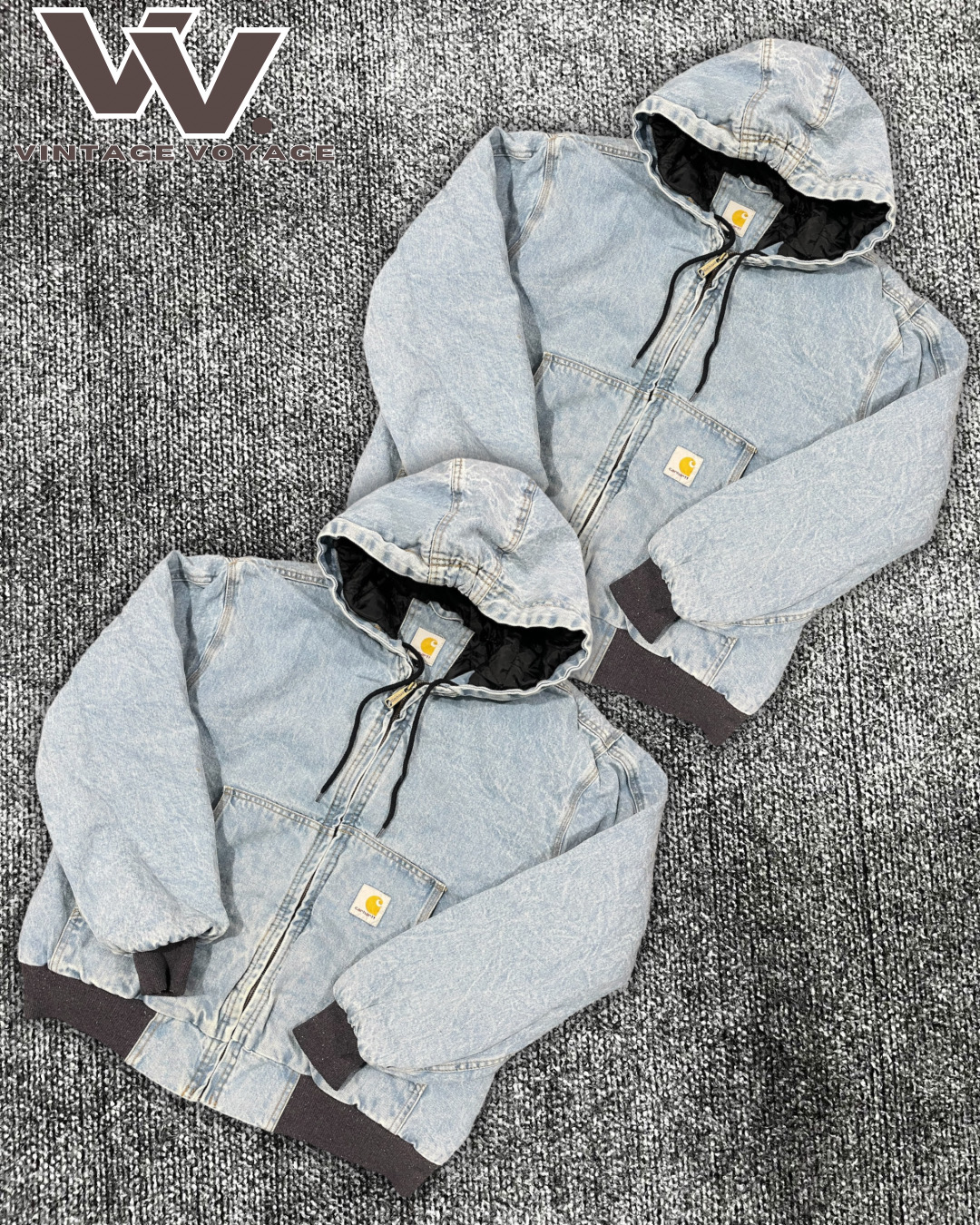Carhartt reworked style acid wash hooded jackets #2412