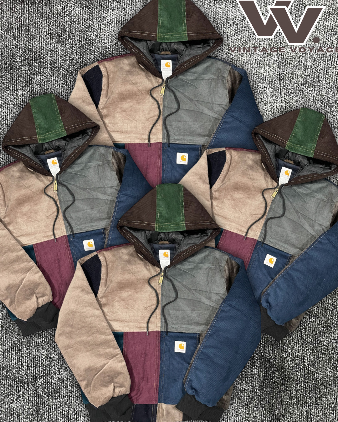 カーハート リワークスタイル コーデュロイ パッチワーク アクティブ ジャケット #2412