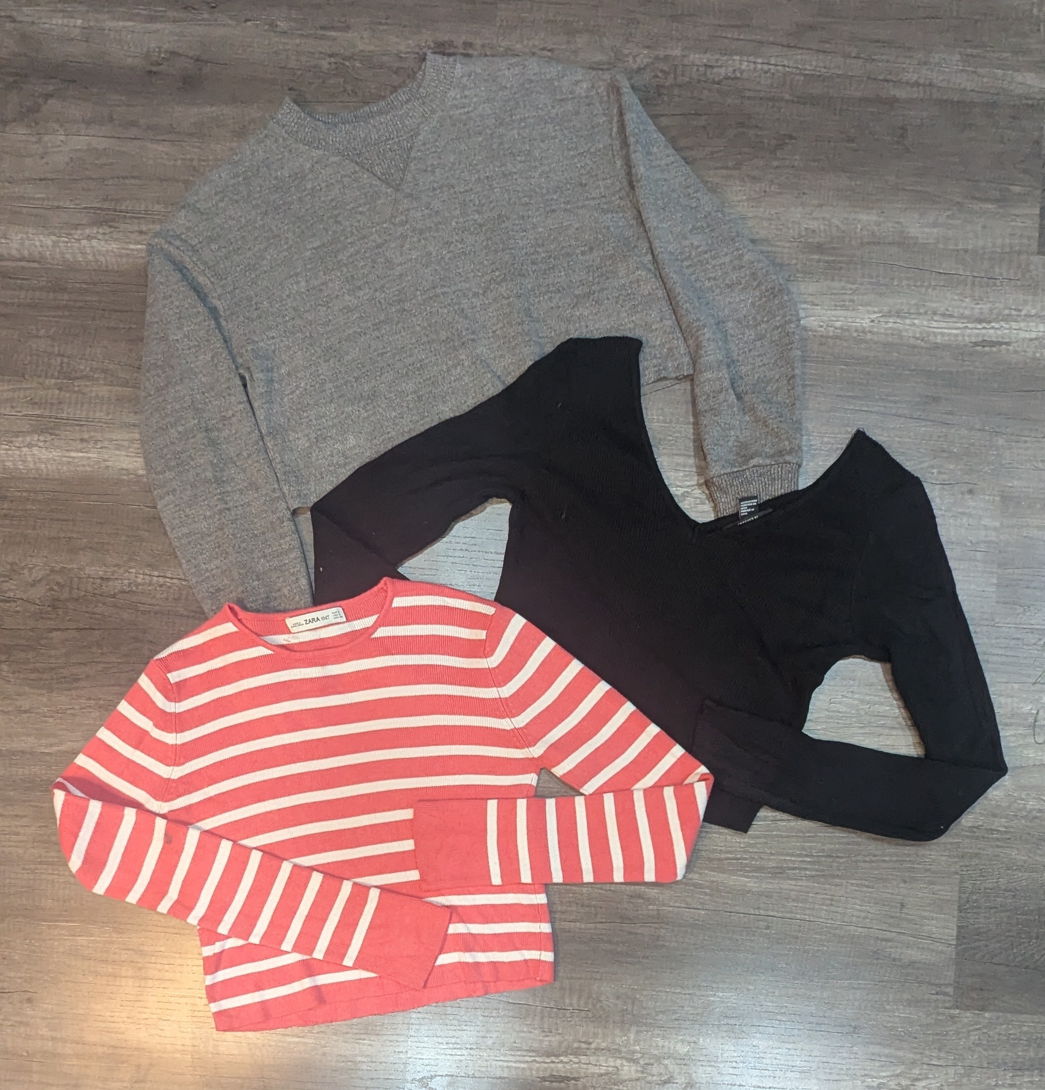 1663 - Zara, H&M, Divided & Forever 21 Cropped Top Pullover
