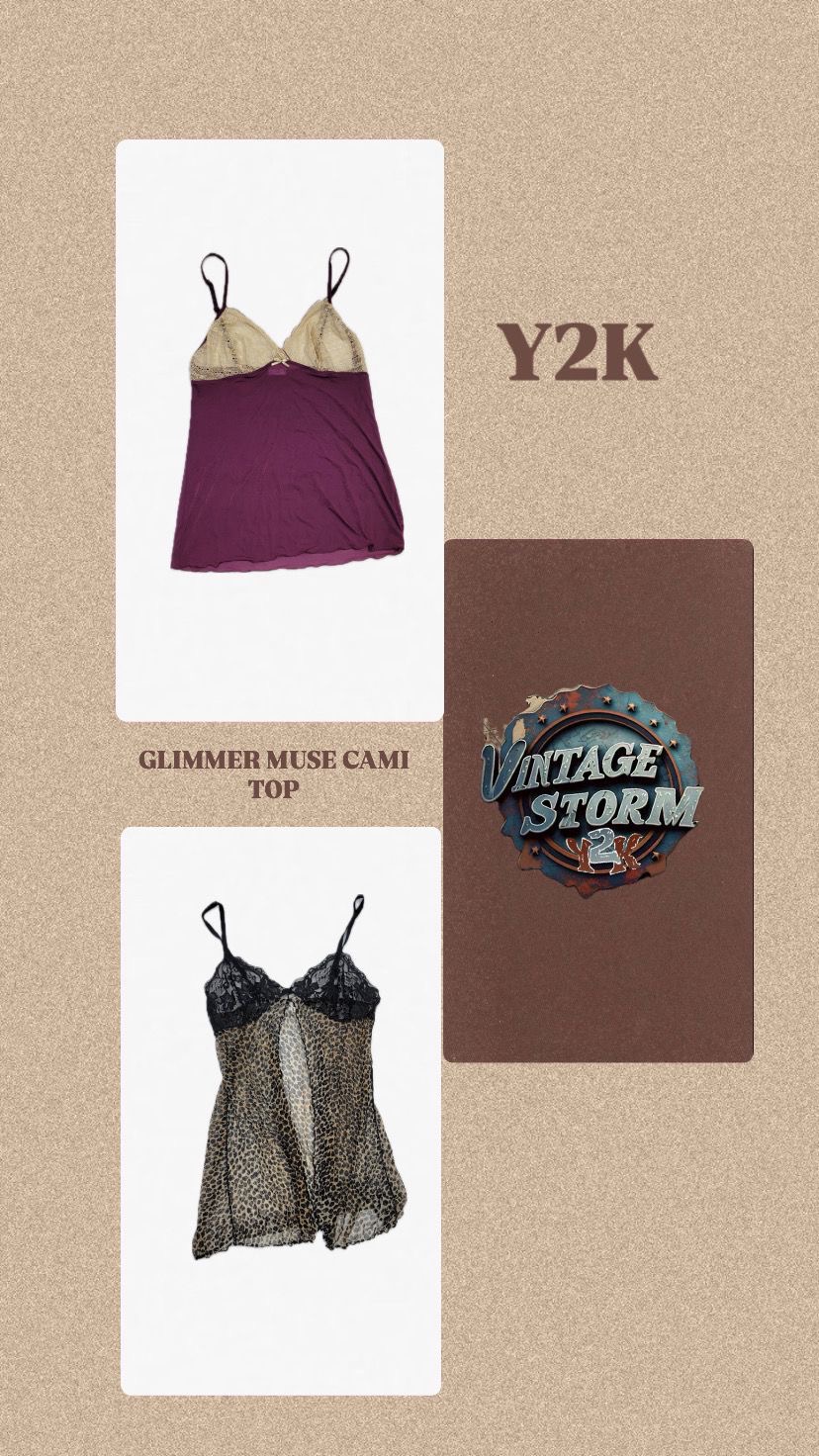 Y2K Glimmer Muse Cami Tops