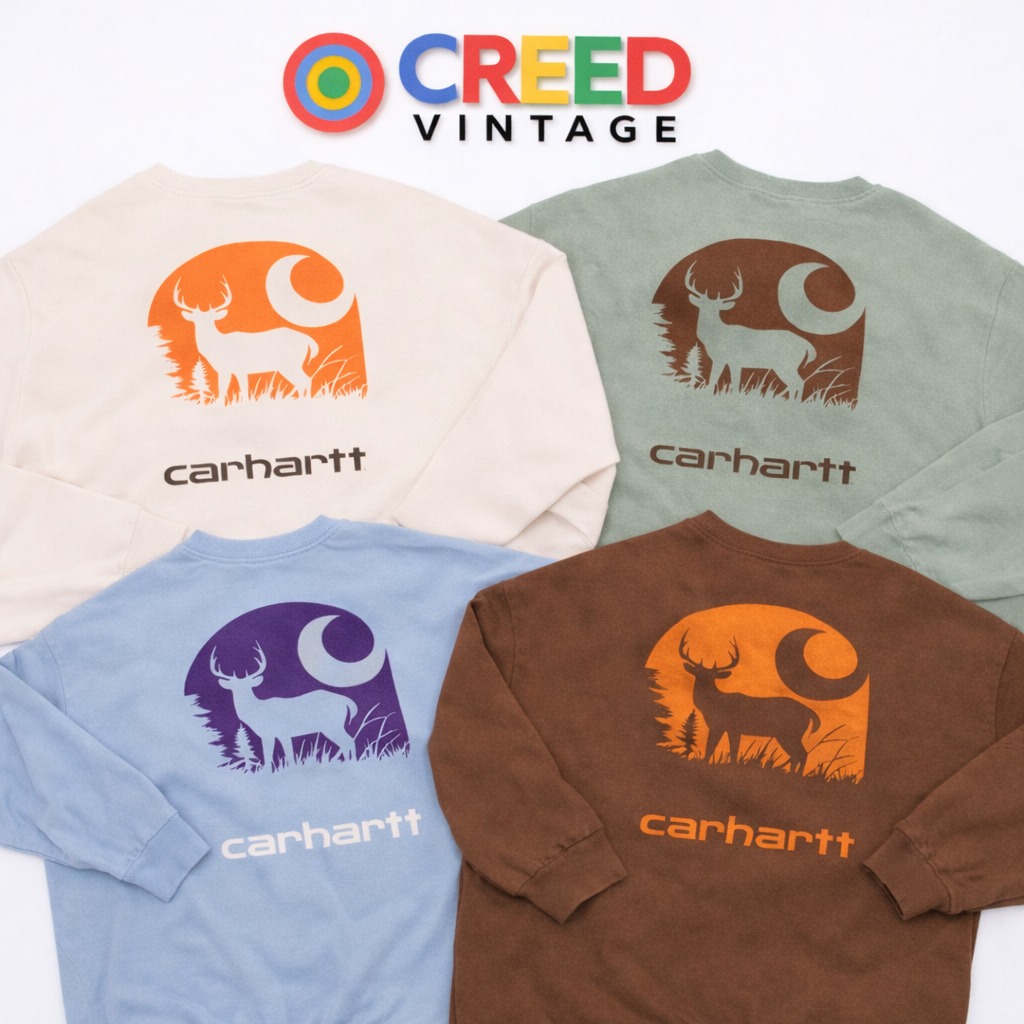CR1071 Sweatshirt imprimé Carhartt en style de revalorisation