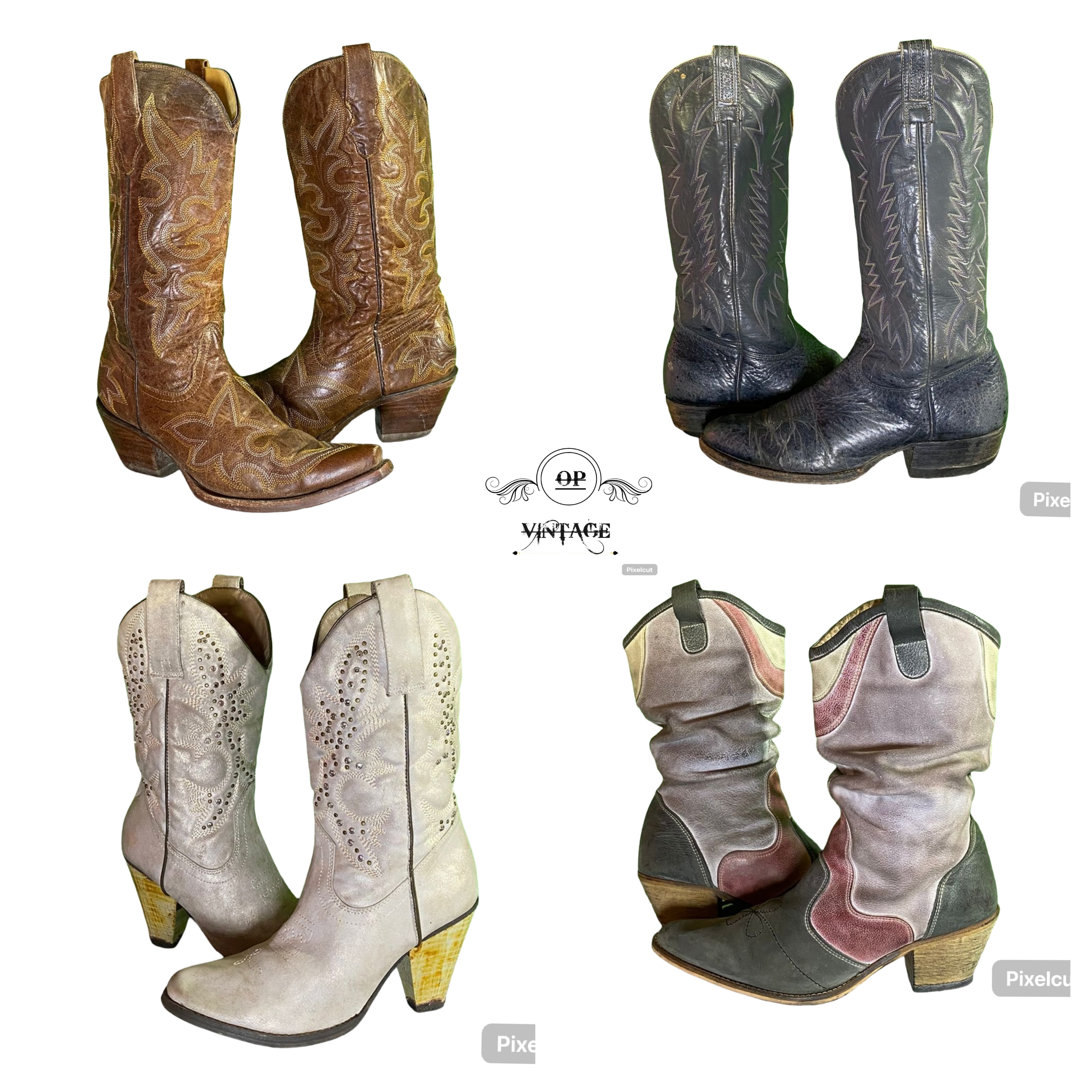 Op ヴィンテージ デザイナー カウボーイブーツ