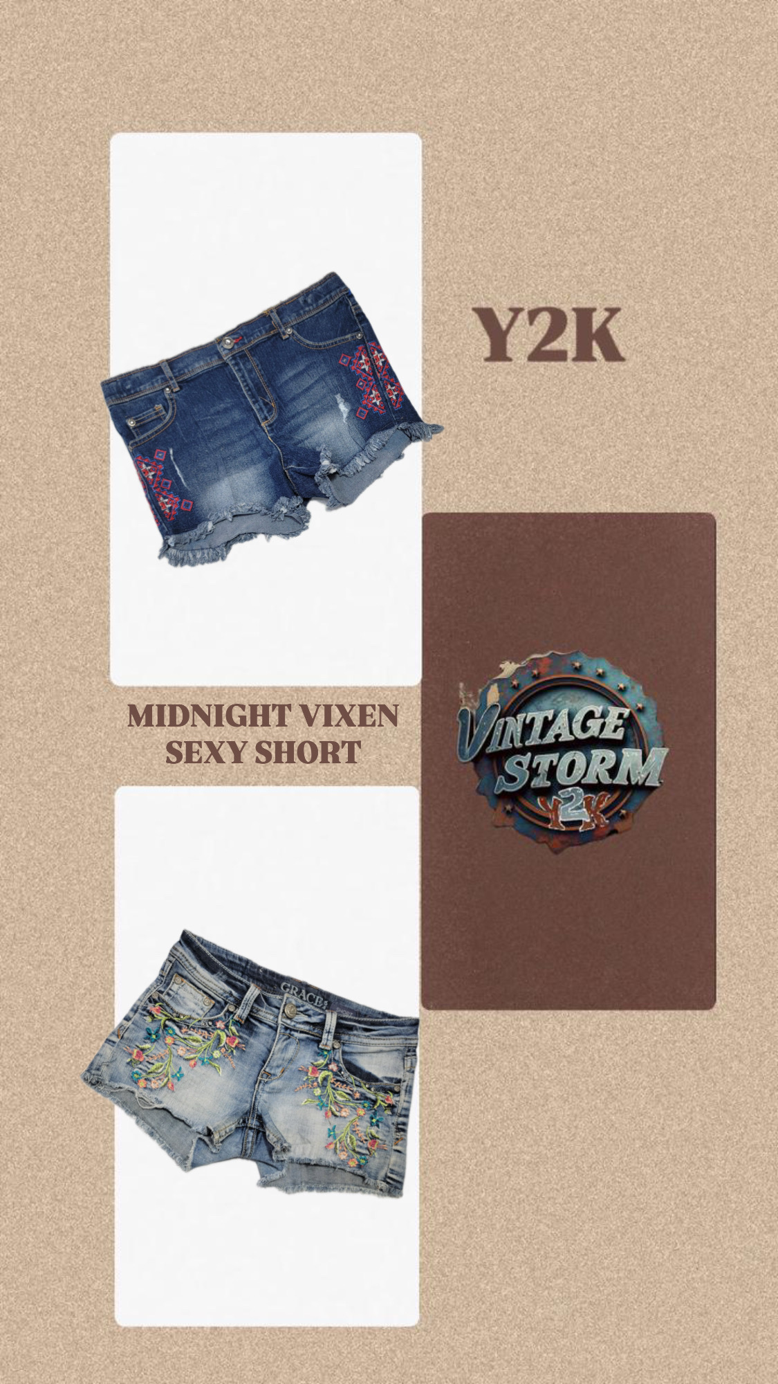 Shorts sexys Y2K Midnight Vixen
