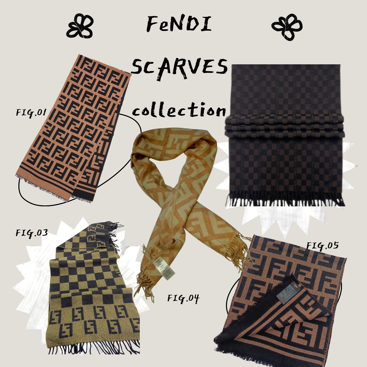 Stock limité de FENDI écharpes 🧣 10/10