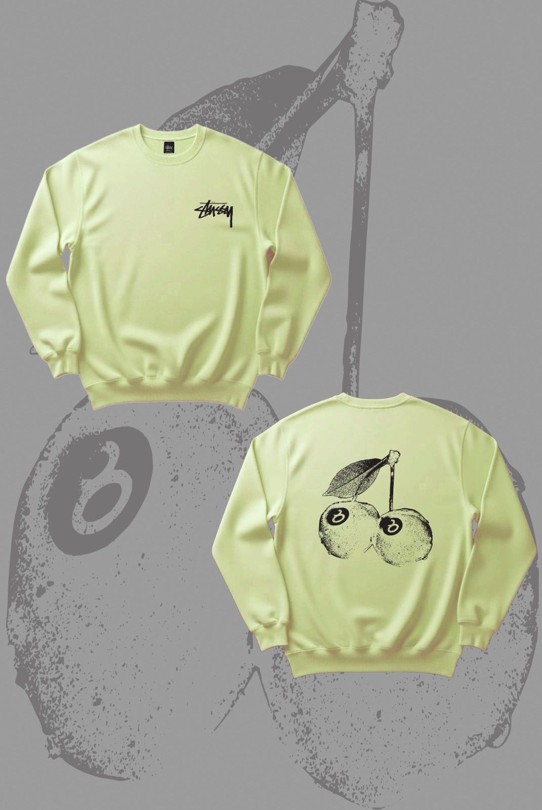 Felpe Cherry Girls Stussy in stile Rework