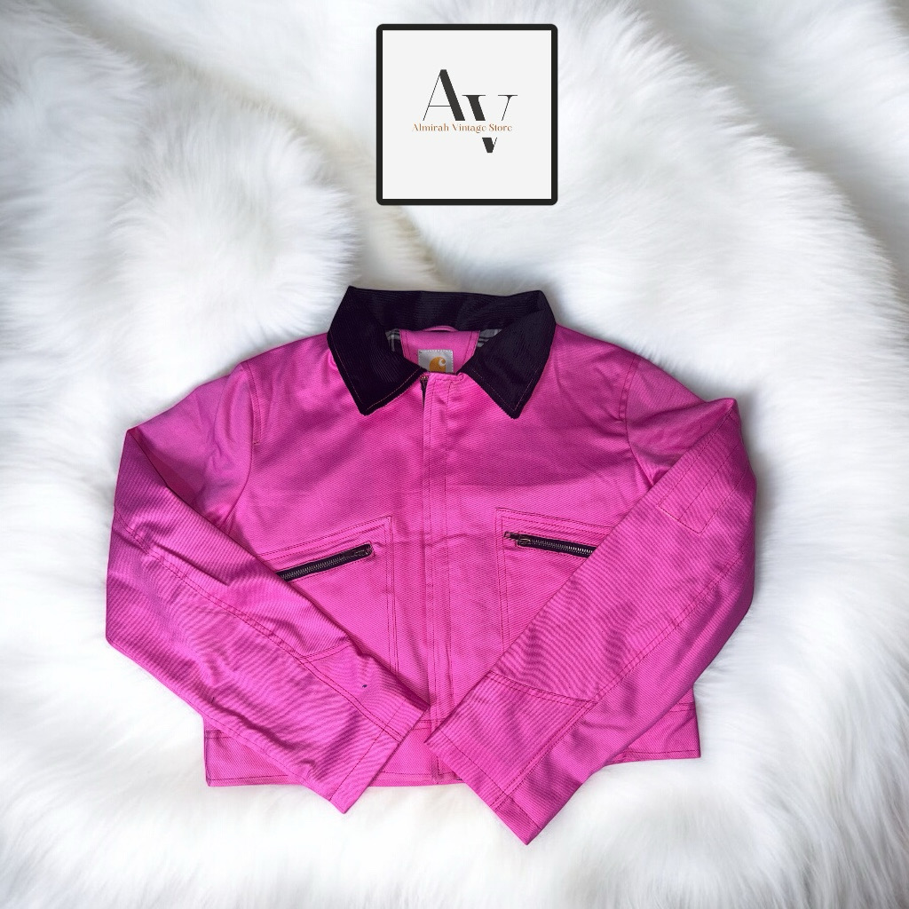 Giacca corta rosa in stile Carhartt rework