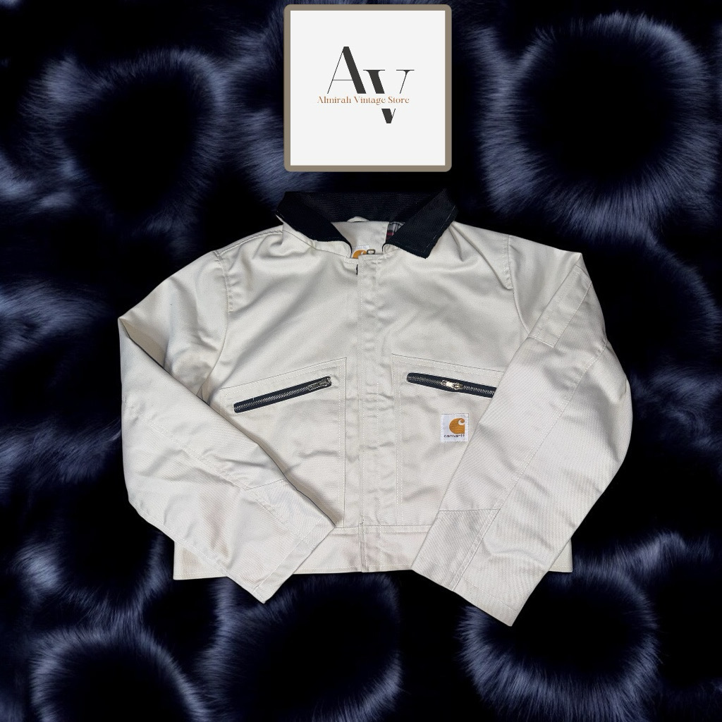 Carhartt Rework-Stil cremefarbene cropped Jacken