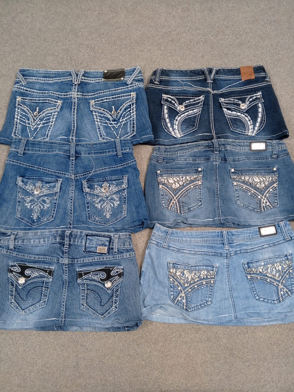 HD1272 Damen Upcycled Y2K Denim Micro Mini Röcke