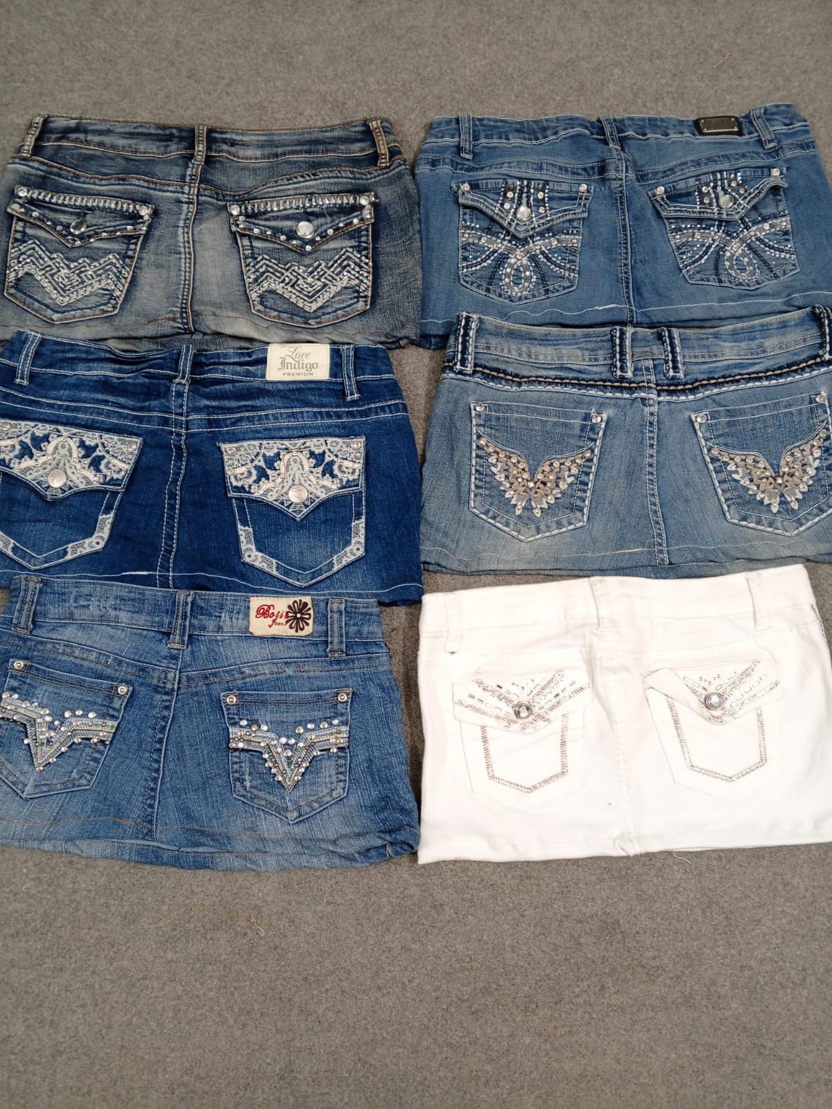 Jupes micro mini en denim upcyclé Y2K Had1271 pour femmes