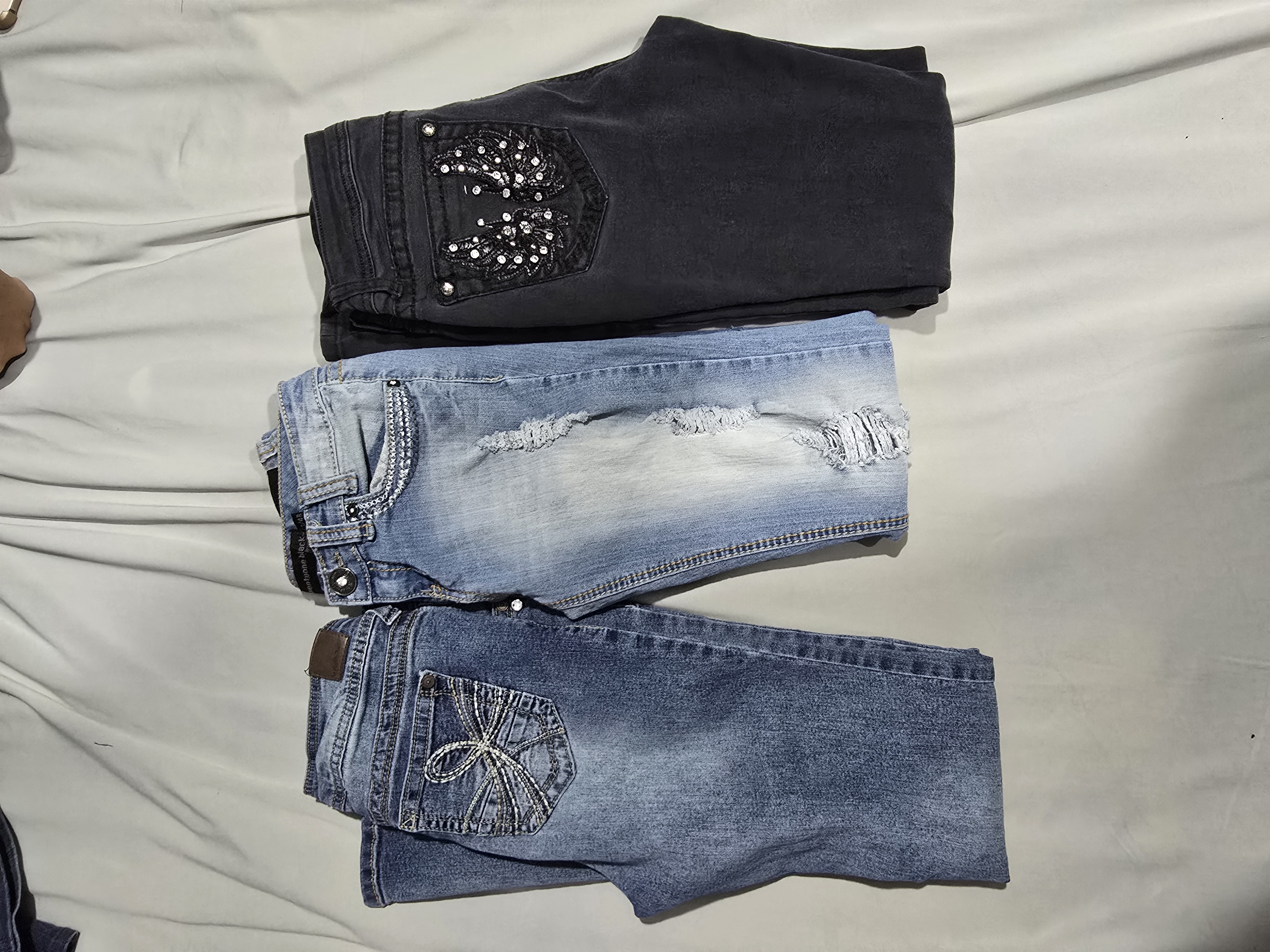 Jeans évasés/Bootcut Y2K et jeans embellis/brodés