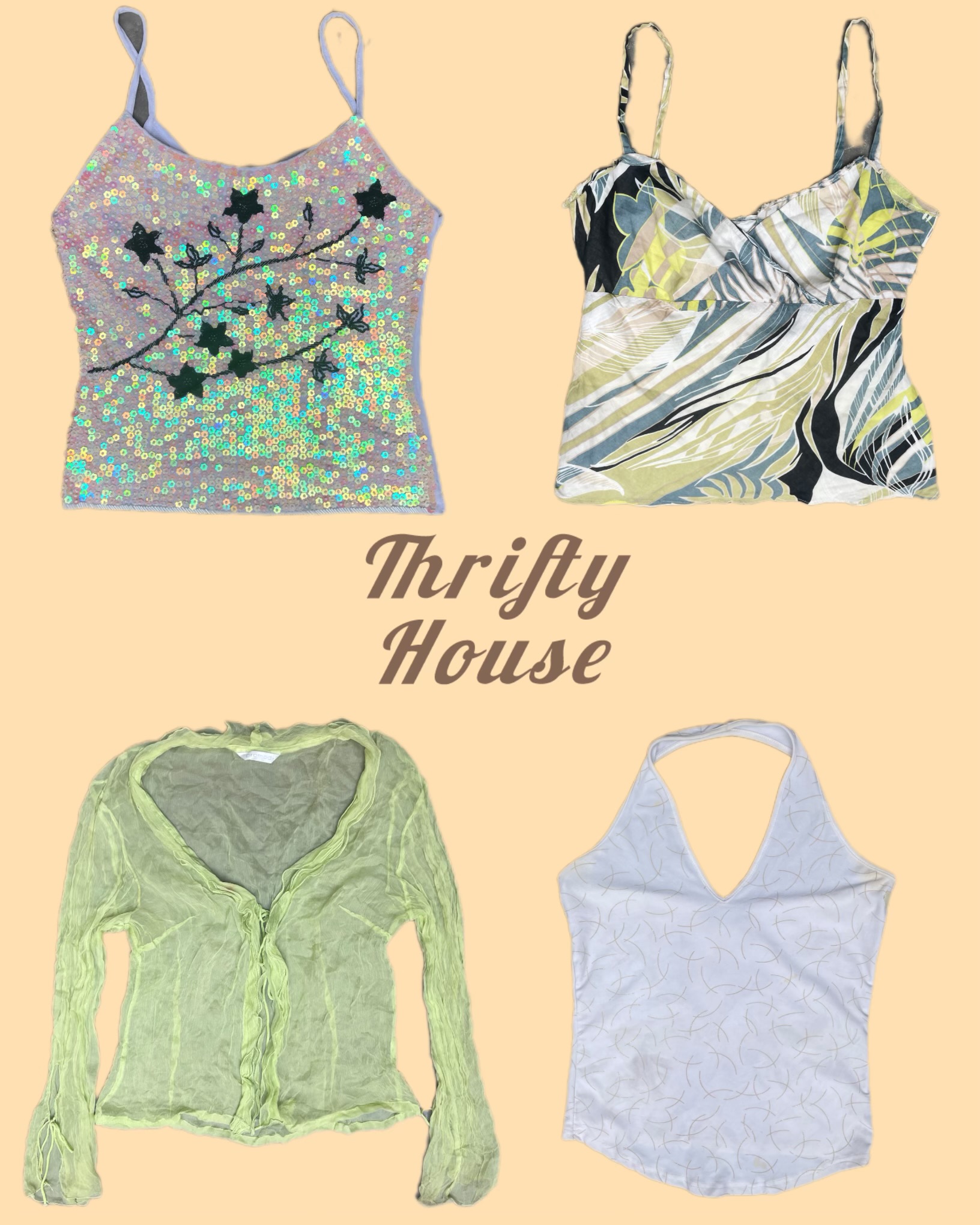 Star-Spangled Tropical Sheer Chic Mix Y2k Top(TH/017)