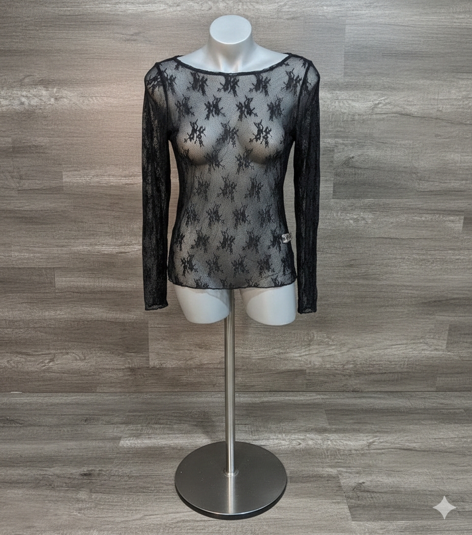 1702 - Blusa a rete stile Y2K