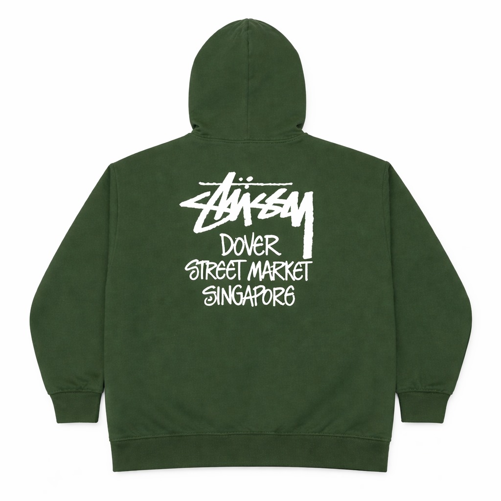 CR1077 Rework Style Stussy Print Hoodie