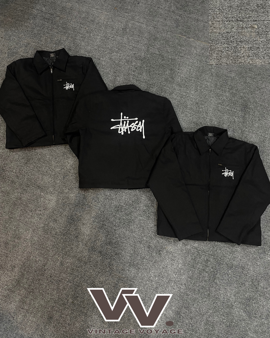 Stussy reworked style black Detroit jackets #2612