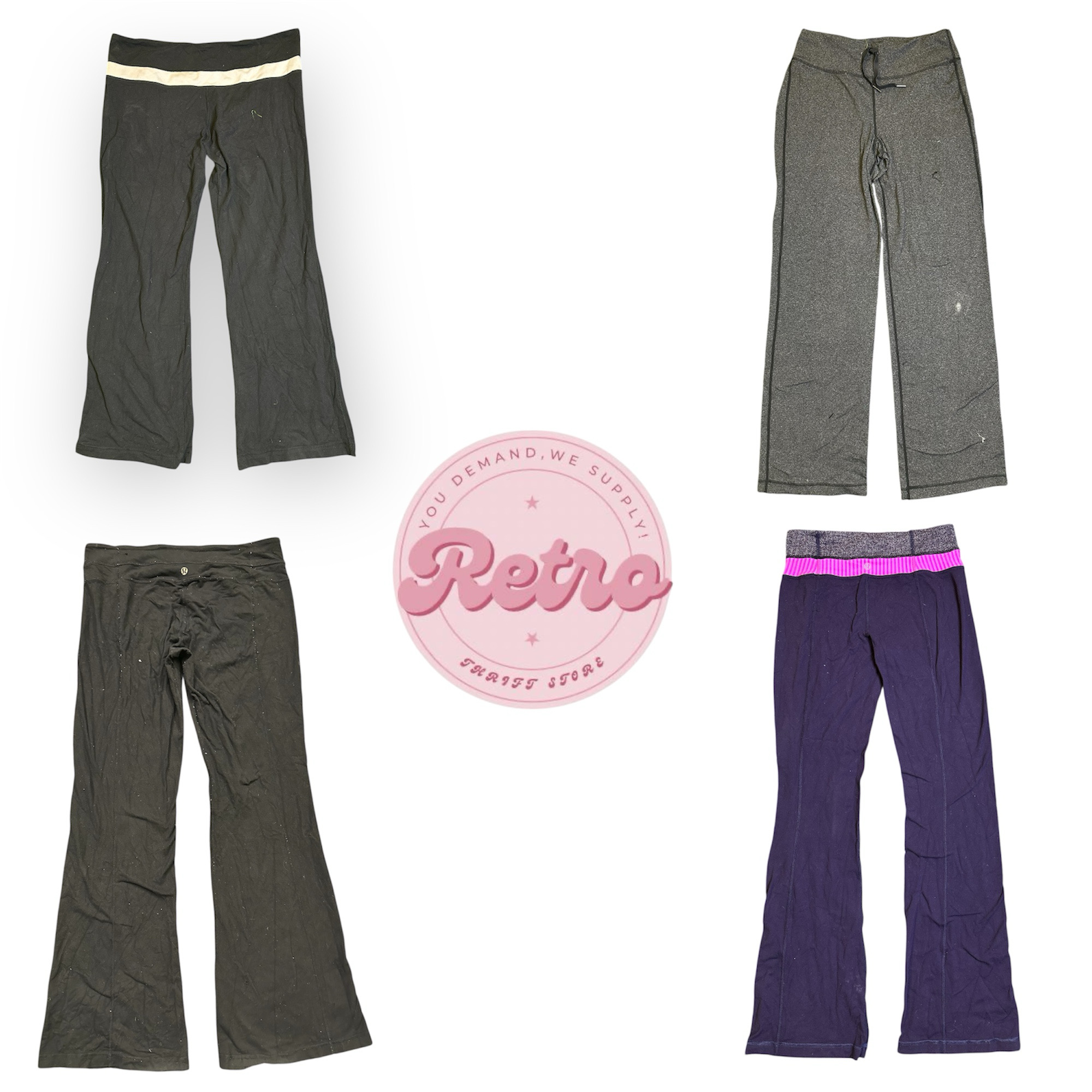 ルルレモン Y2Kスタイル フレアヨガパンツ – 快適なストレッチアスレジャー (E)