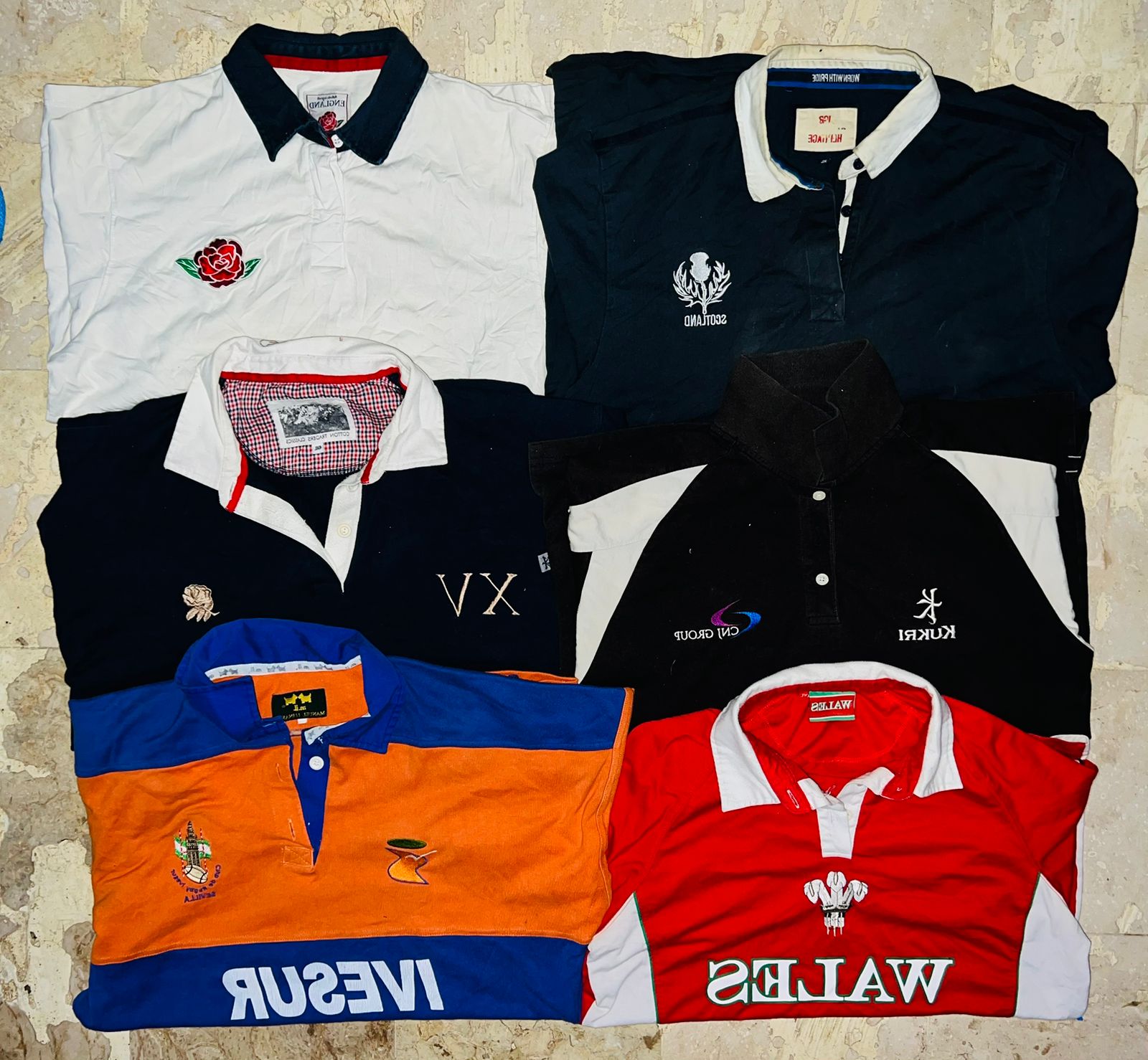 ミックスヴィンテージクラブラグビーシャツバンドル9
